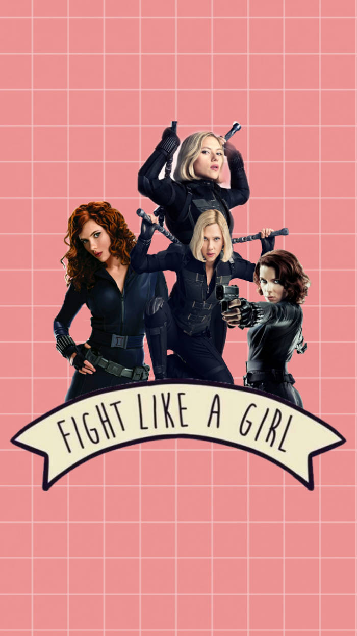 Black Widow Fight Like A Girl Marvel Aesthetic Background