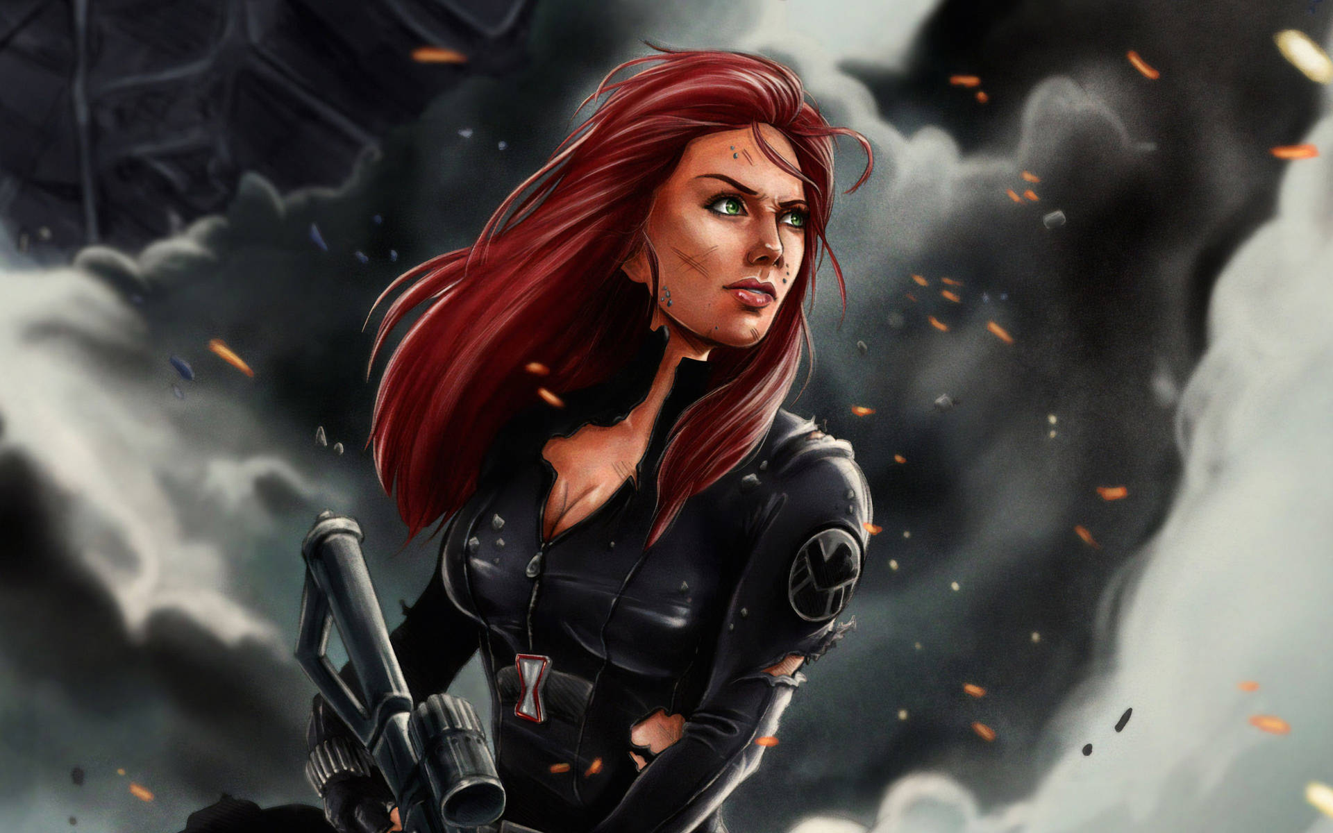 Black Widow Marvel Illustration 4k Background