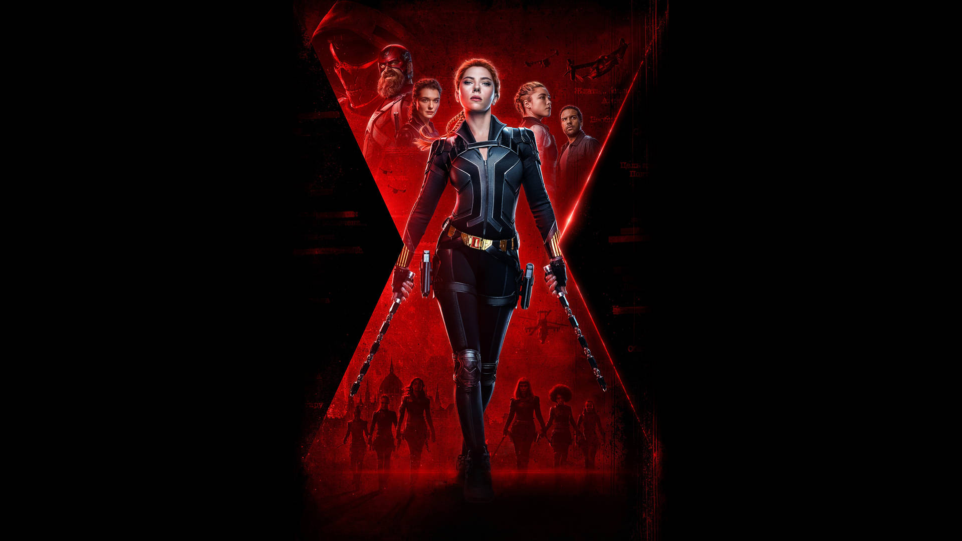 Black Widow Marvel Red House Background