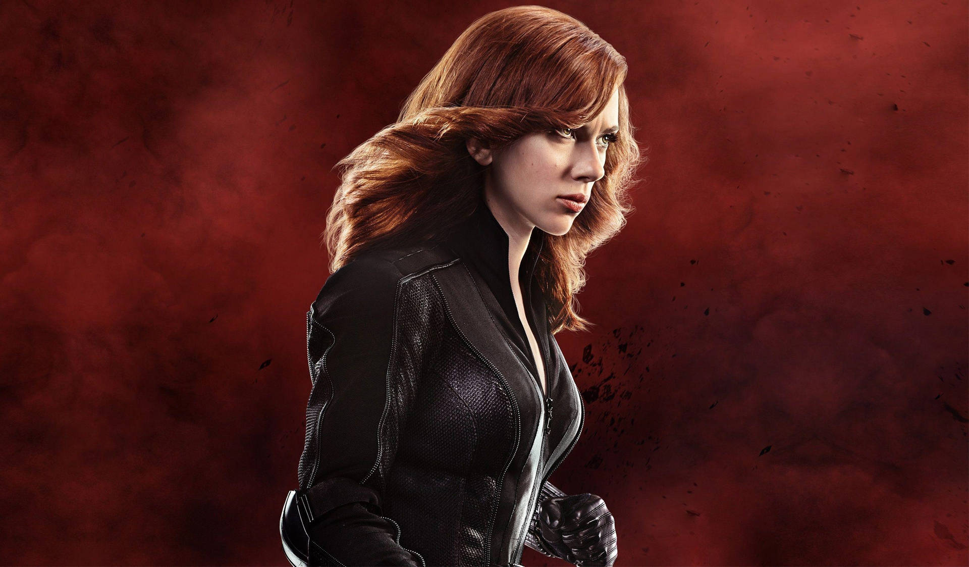 Black Widow On Stained Red 4k Background