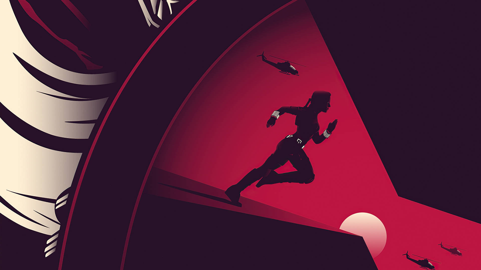 Black Widow Silhouette Marvel Fanart Background