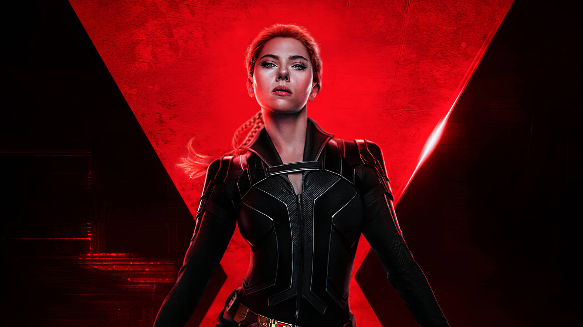 Black Widow With Red Logo Background