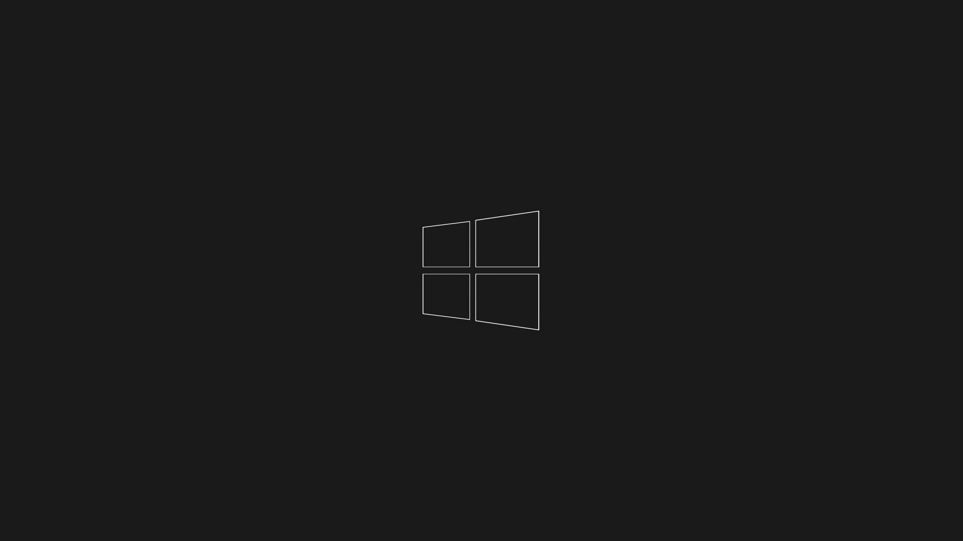 Black Windows 10 Hd Outline Logo Background