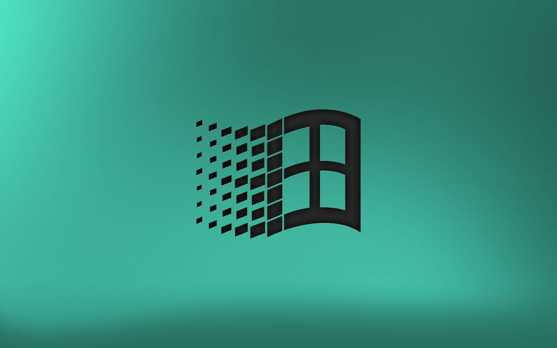 Black Windows 95 Flag Logo Background
