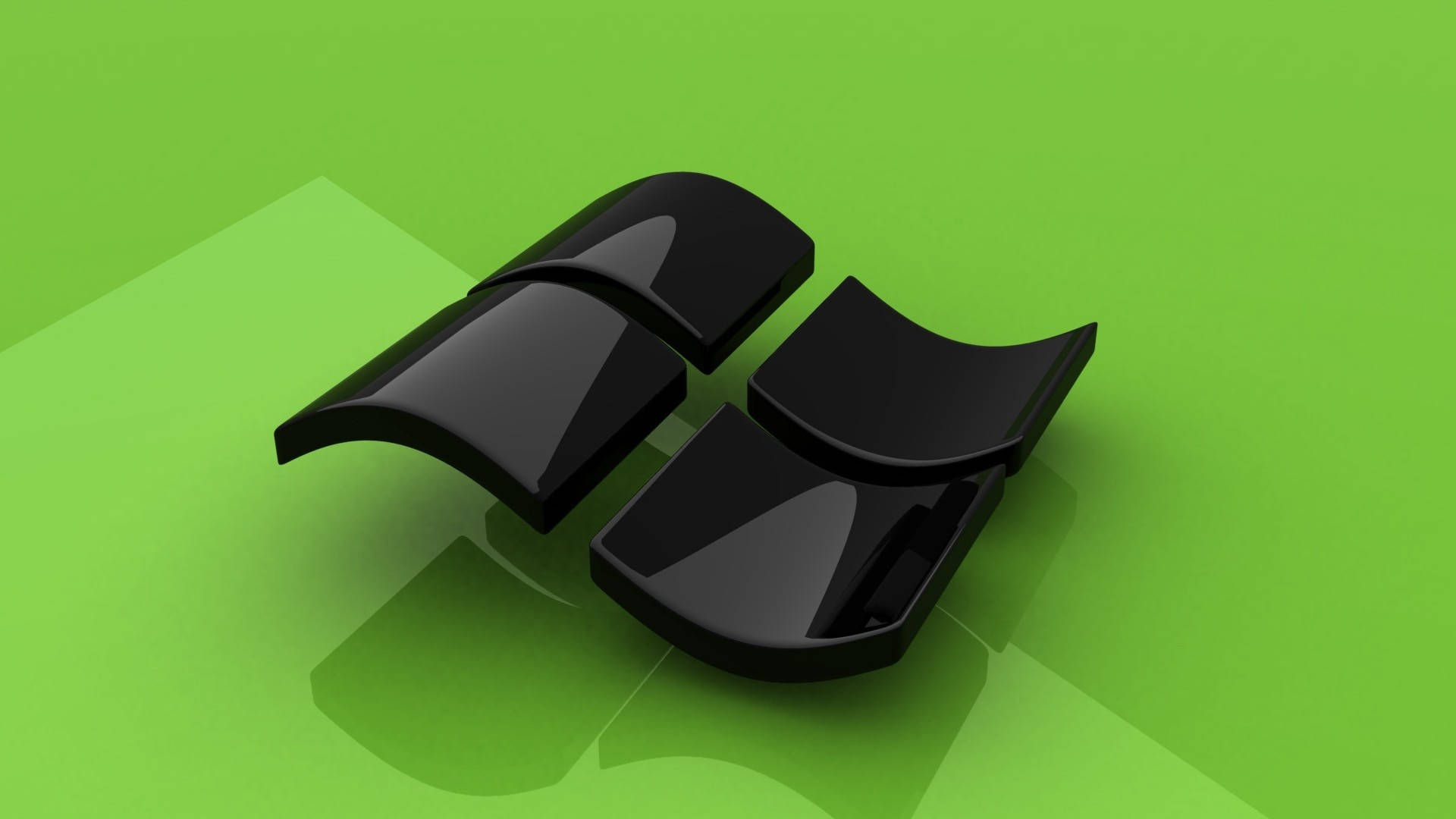 Black Windows Logo 3d Full Background