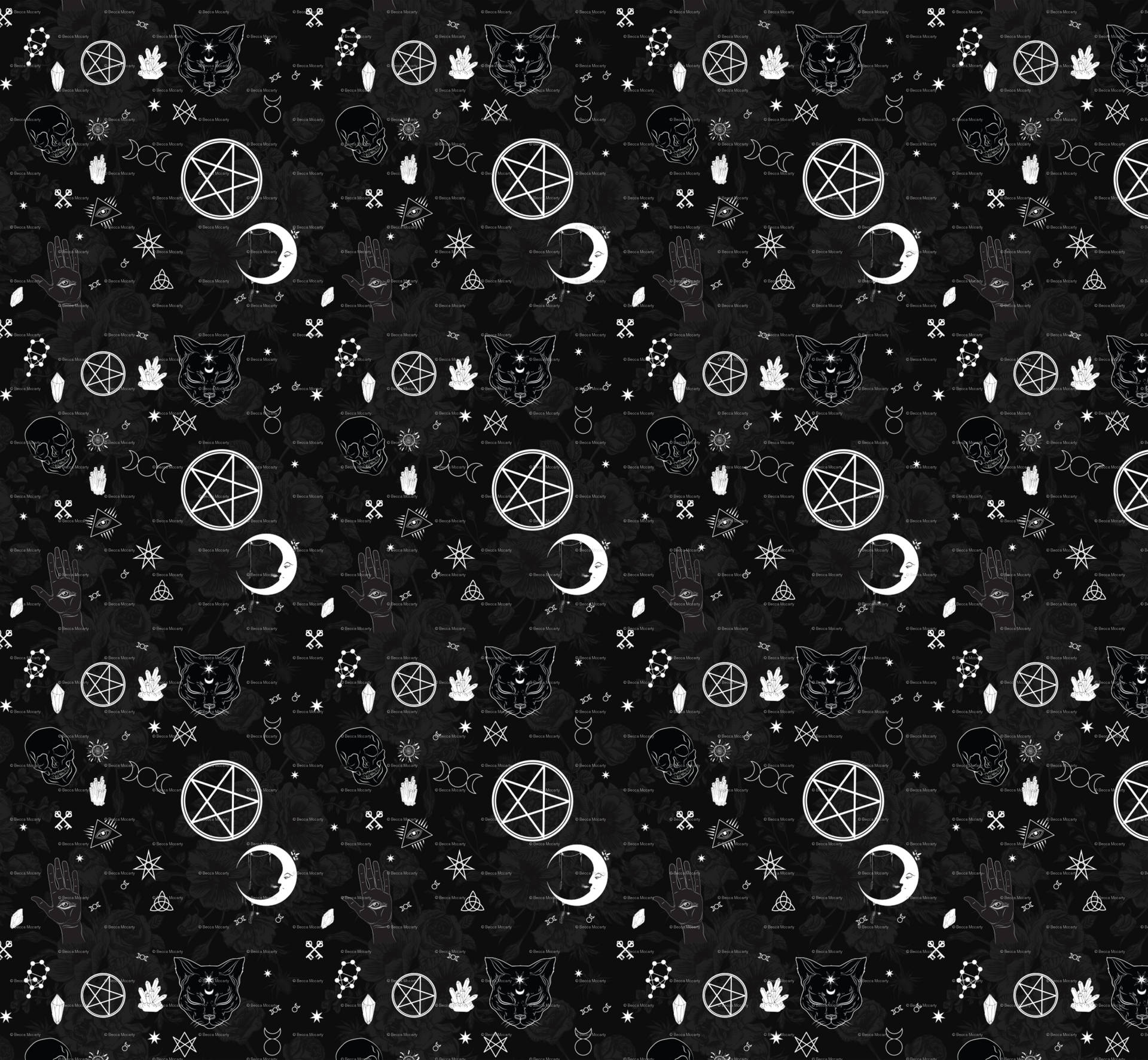 Black Witchy Aesthetic Pattern