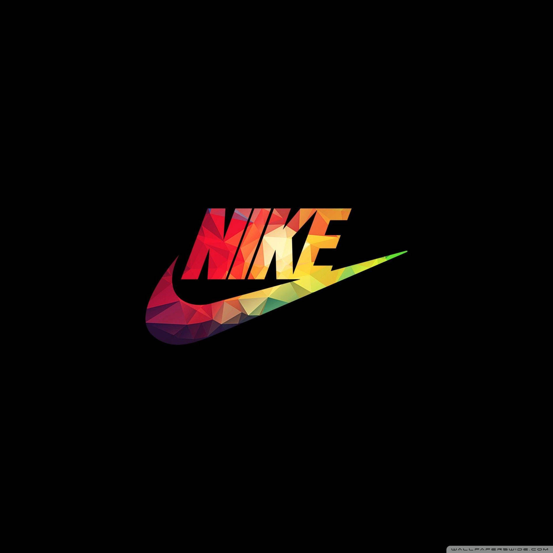 Black With Colorful Nike Iphone Logo Background