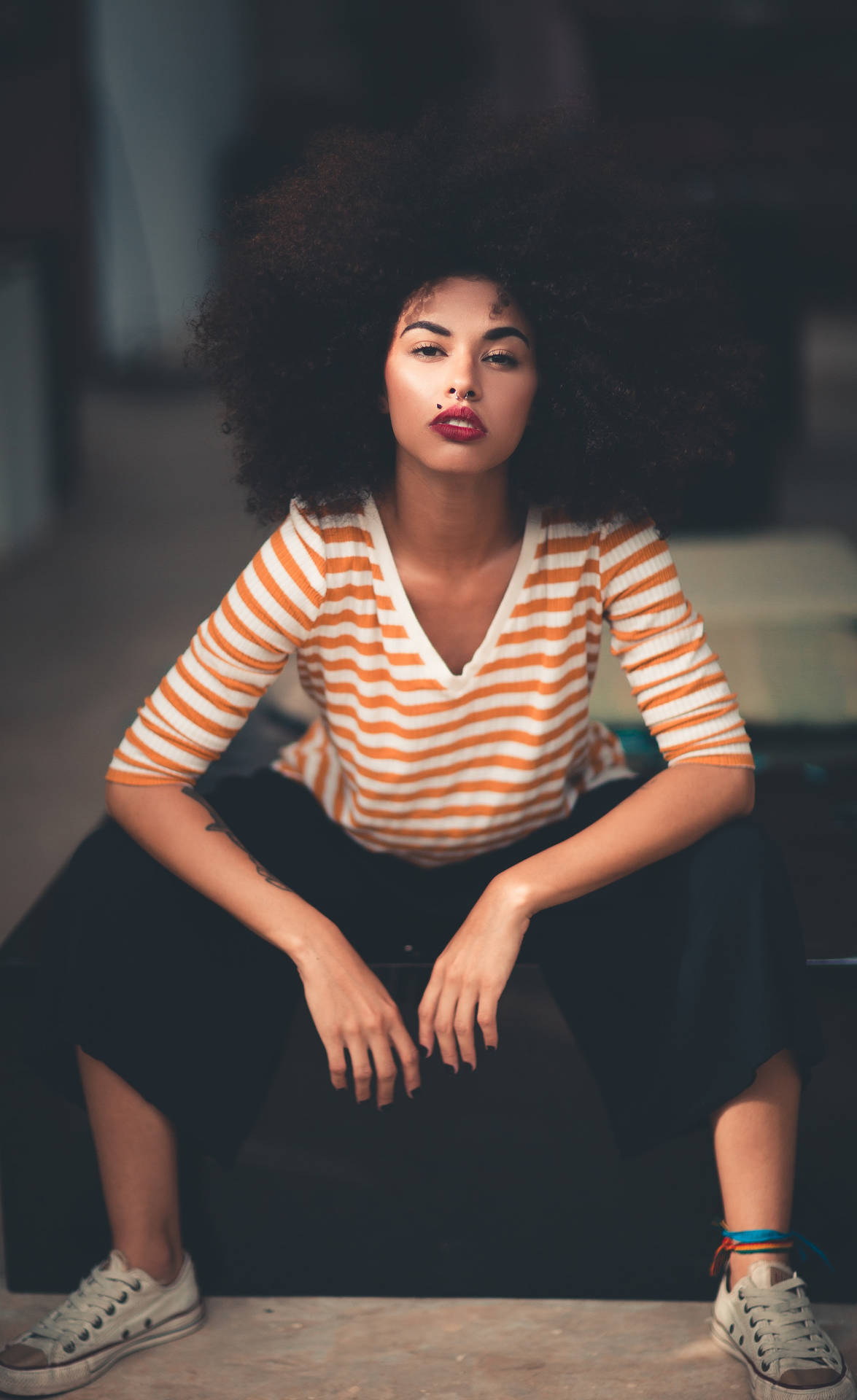 Black Woman Curly Weave Afro Hair