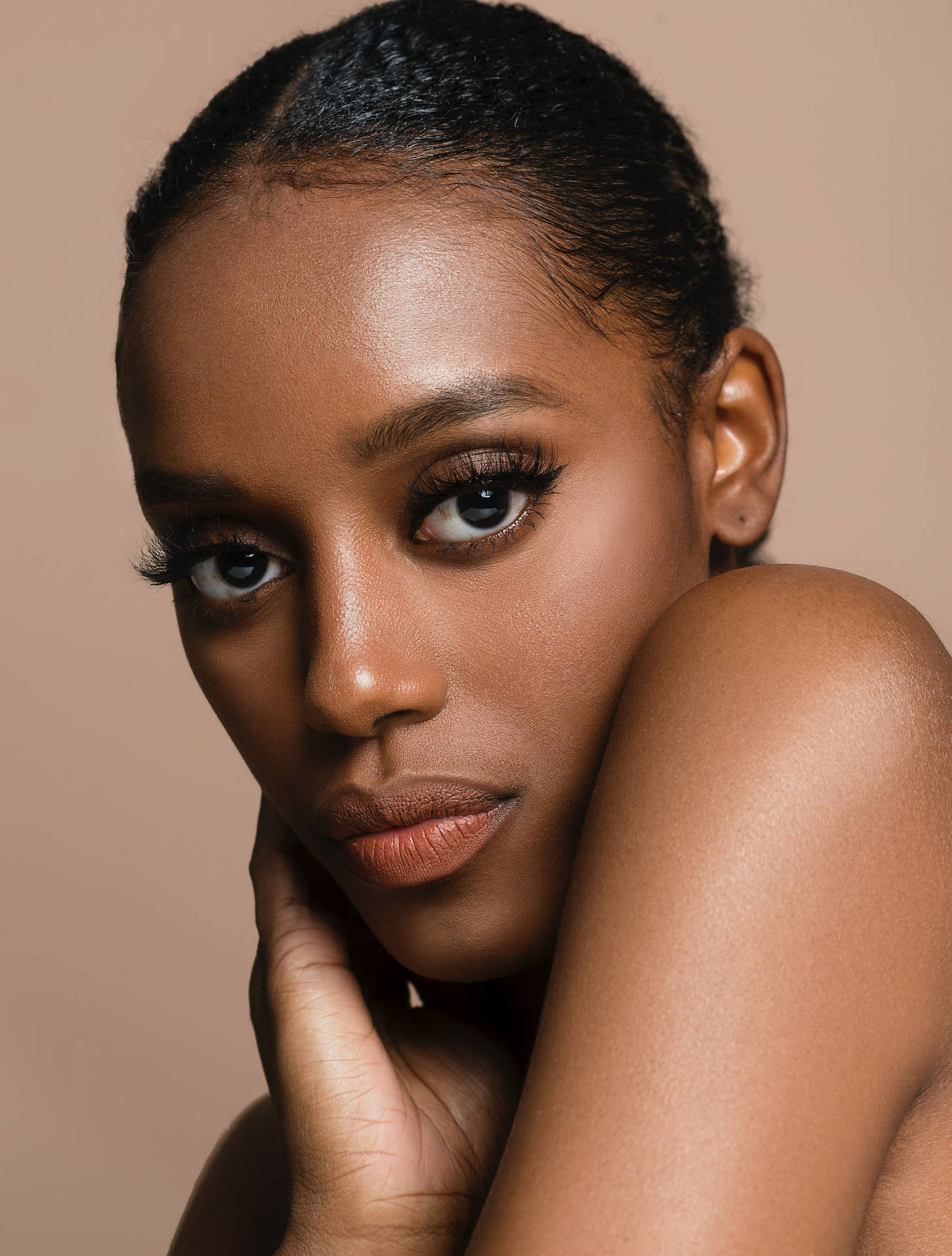 Black Woman Head And Shoulder Shot Background