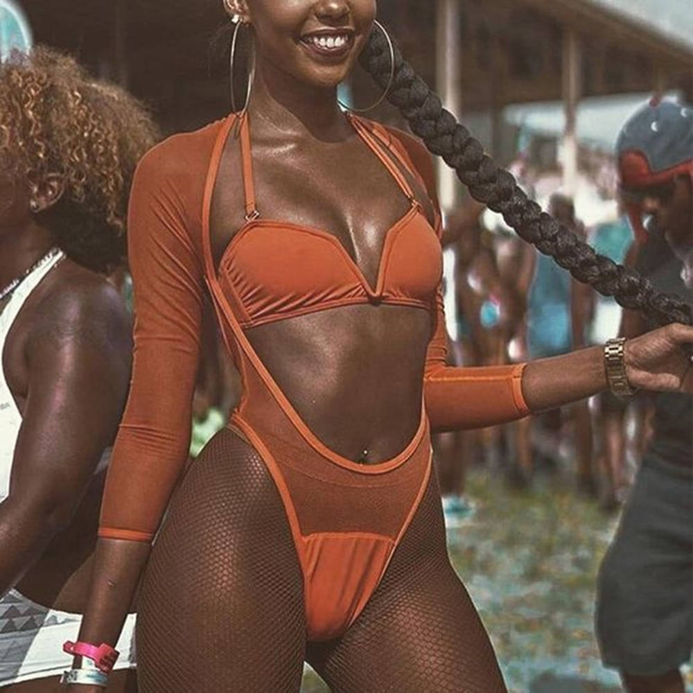 Black Woman In Bikini Braid