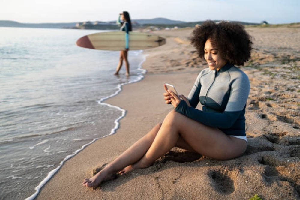 Black Woman In Bikini Phone Background