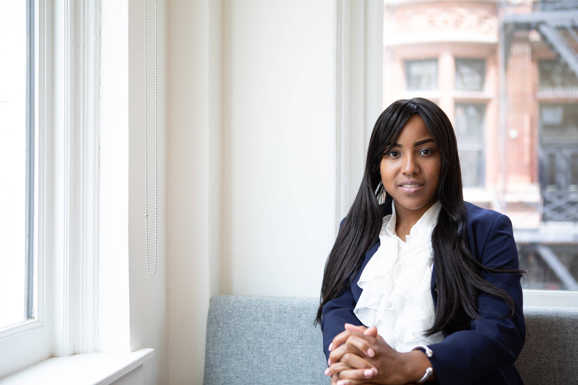 Black Woman Smart Business Attire Background