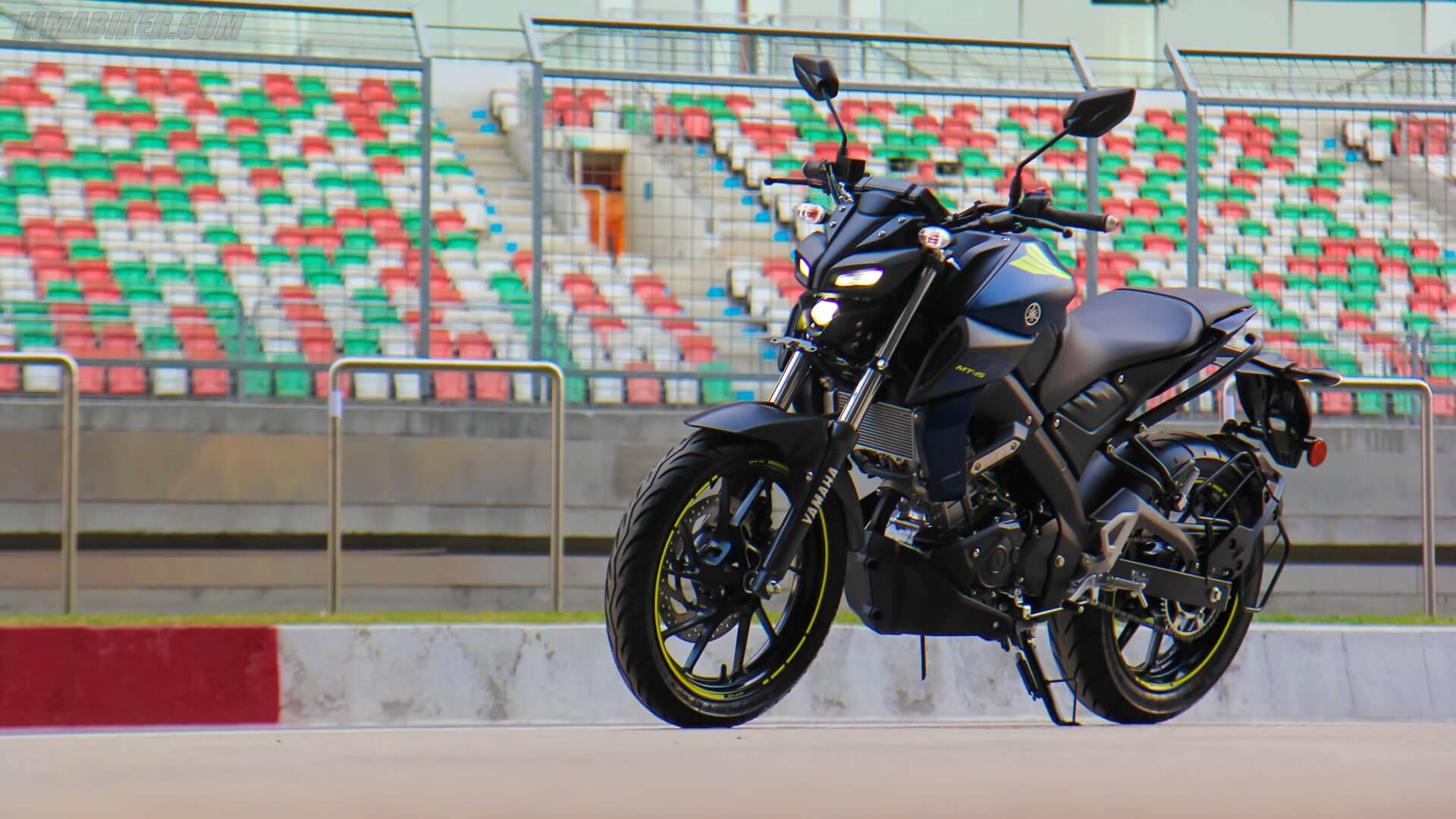 Black Yamaha Mt 15 In A Stadium