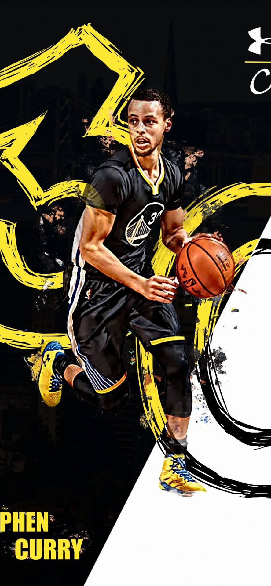 Black Yellow Curry Cool Basketball Iphone Background