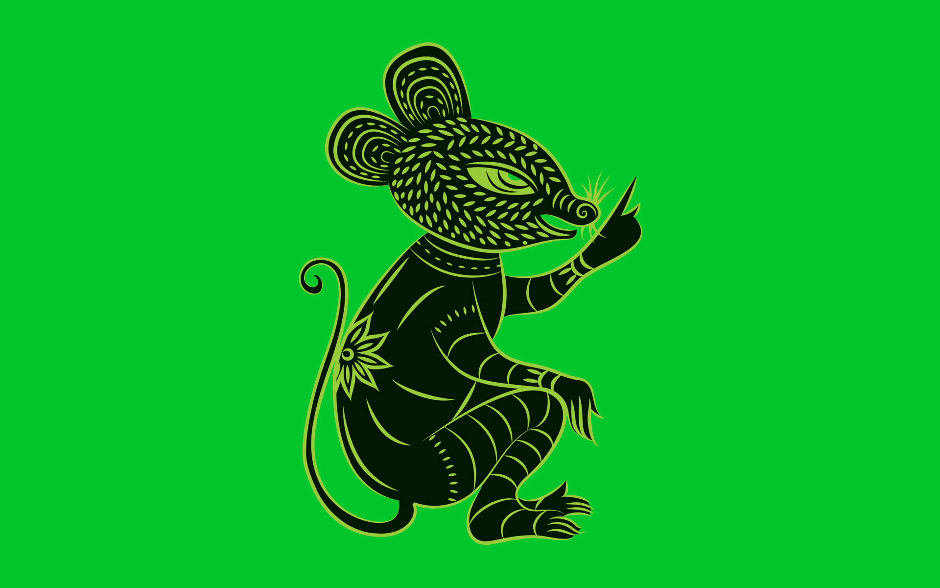 Black Zodiac Rat Symbol Background