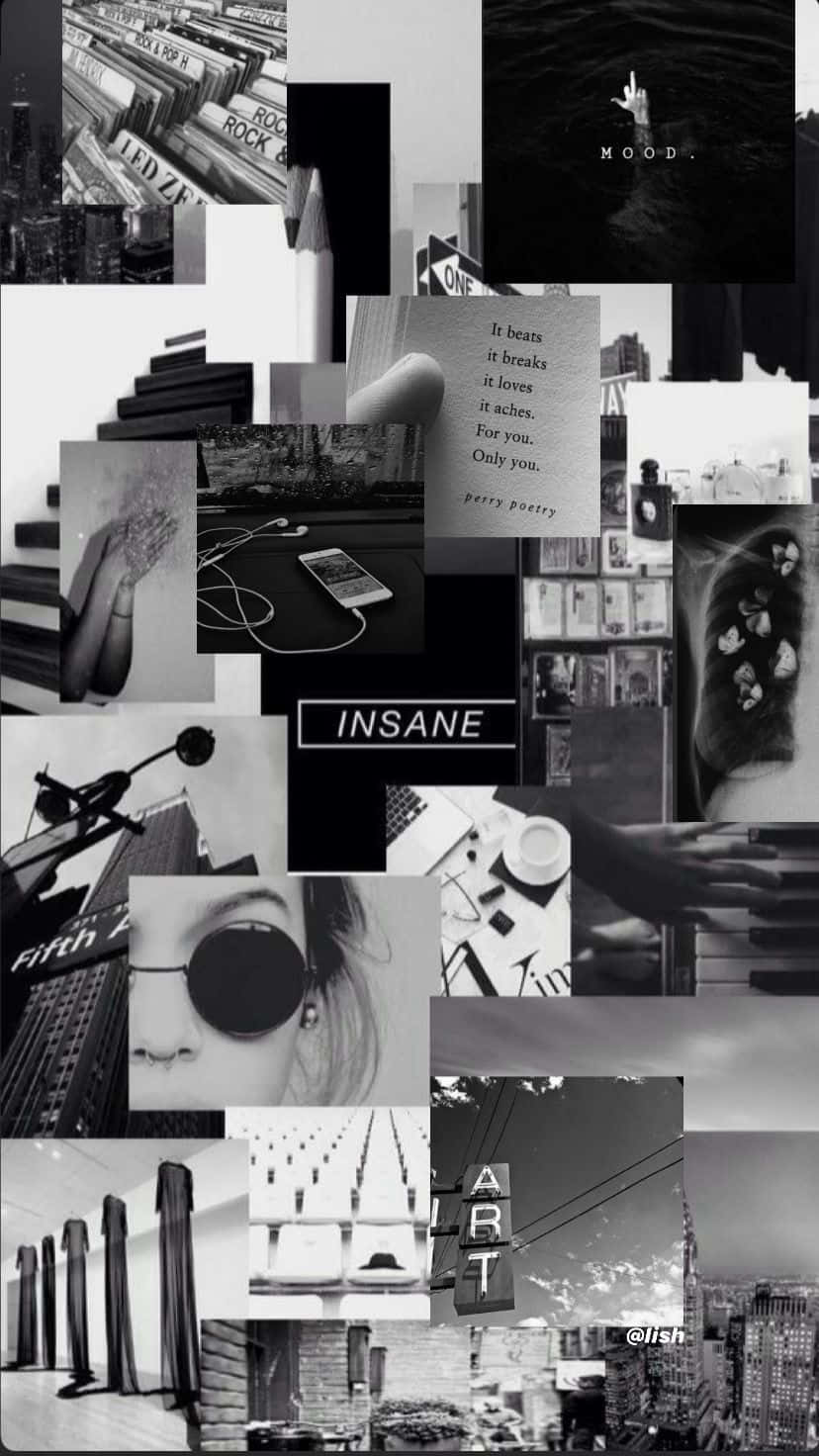 Blackand Grey Mood Collage Background