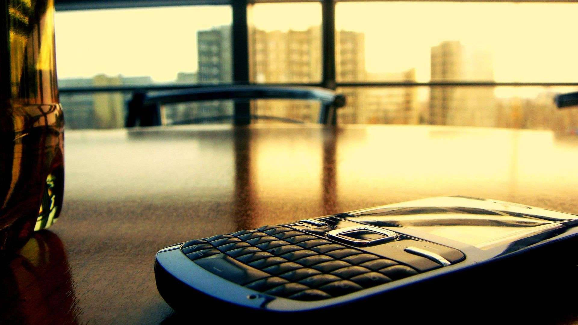 Blackberry Phone And Sunset