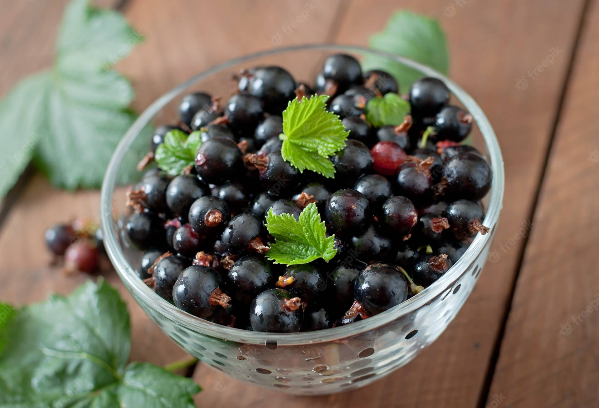 Blackcurrant In Glass Bowl