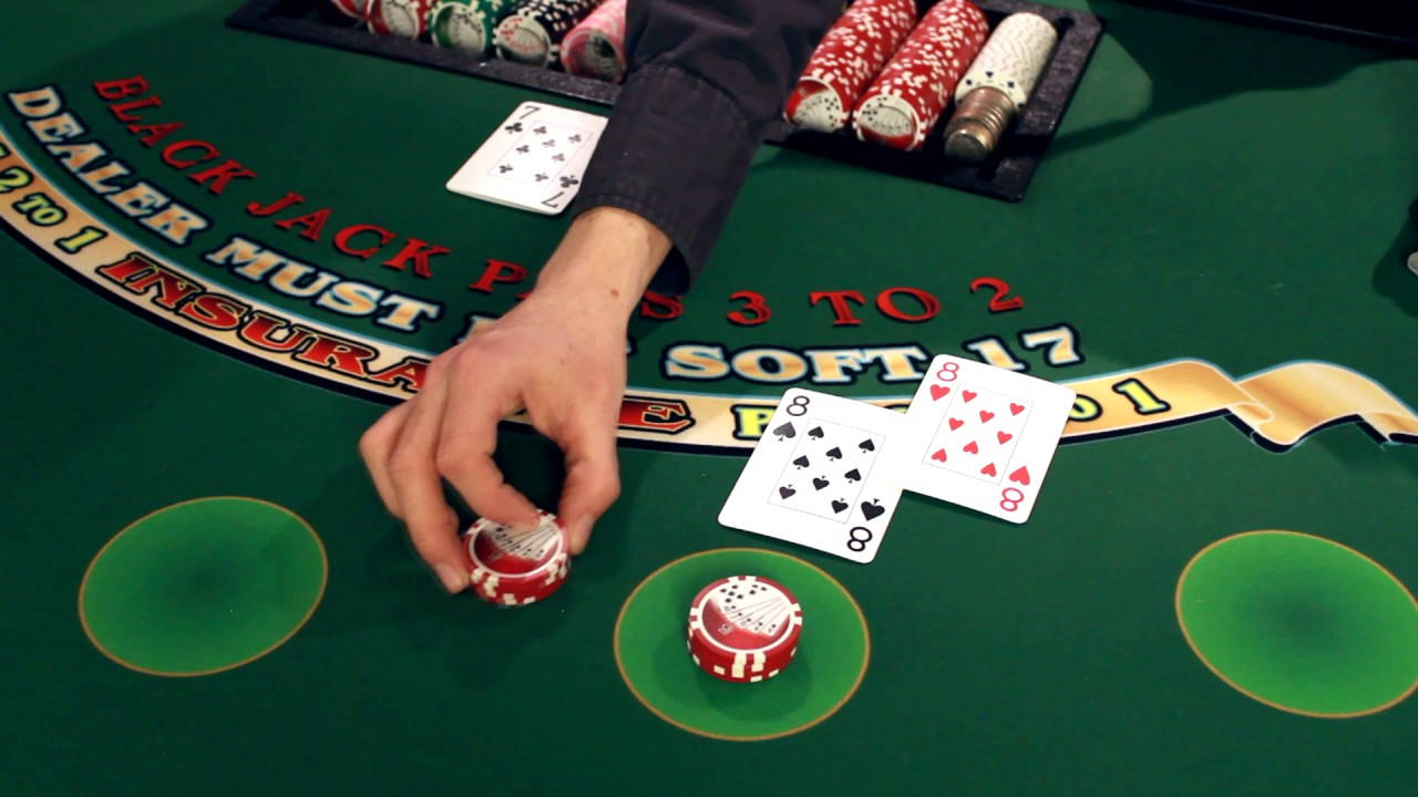 Blackjack Dealer Handing Poker Chips Background