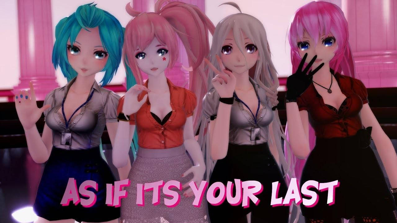 Blackpink Anime Girls Crossover Background Background