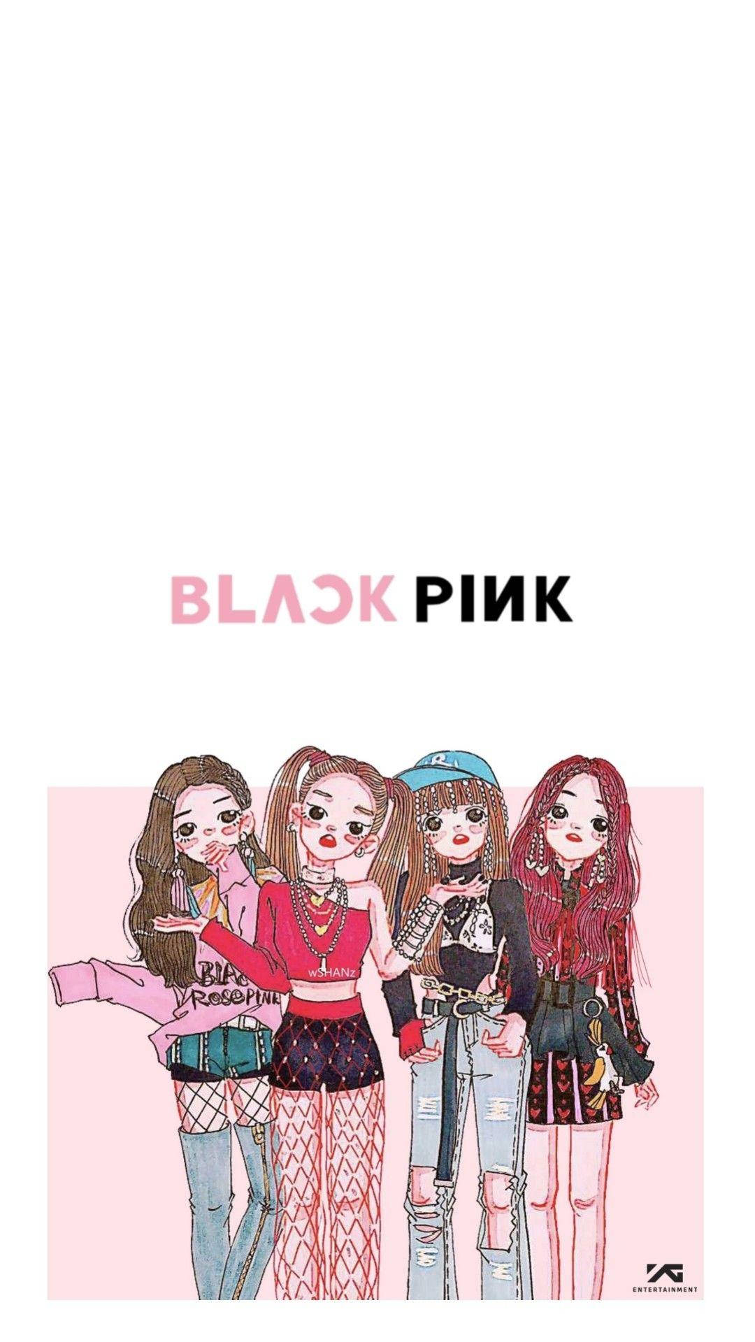 Blackpink Anime Girls In Grunge Outfits Background