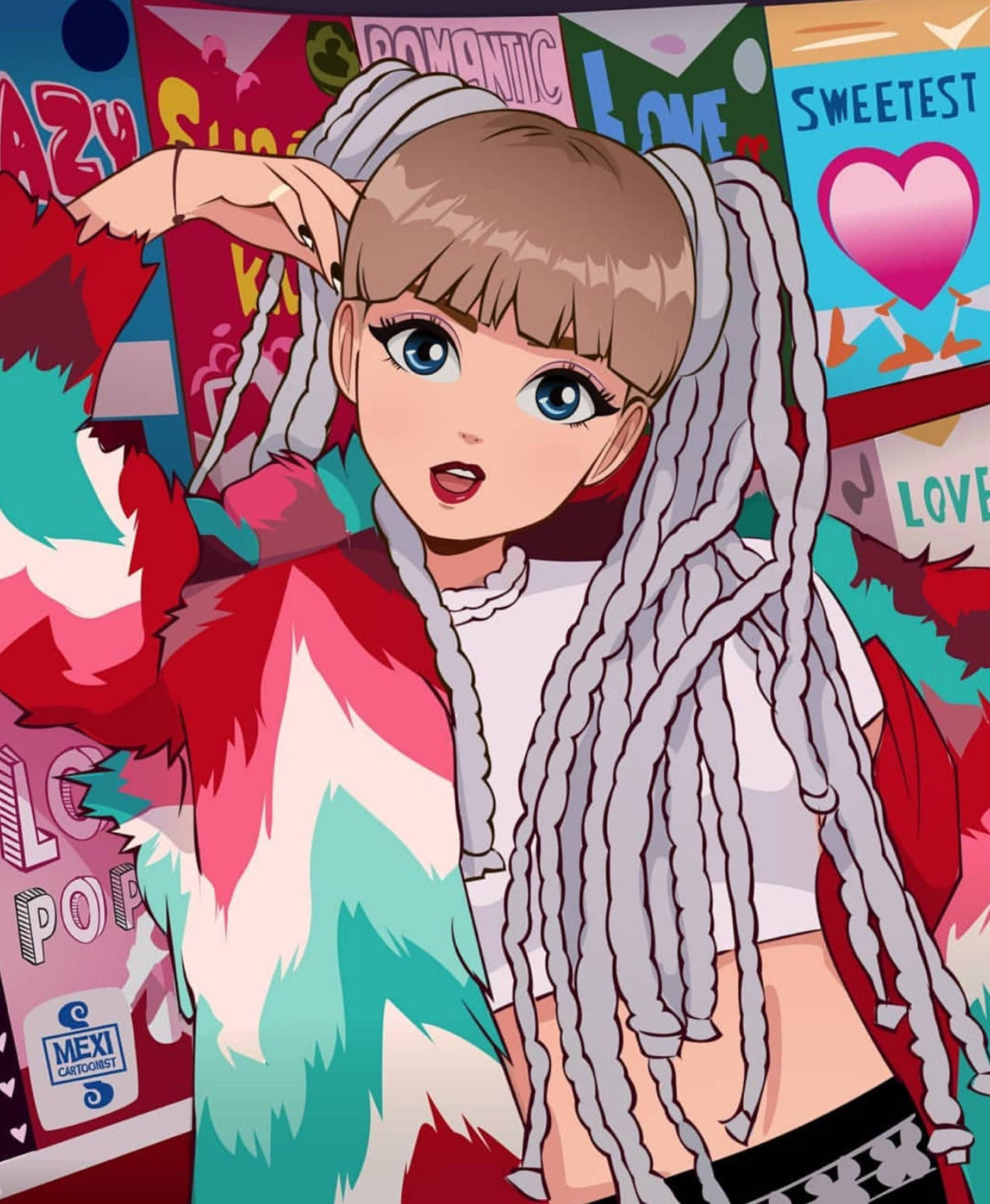 Blackpink Anime Version Of Lisa In Ktl Background