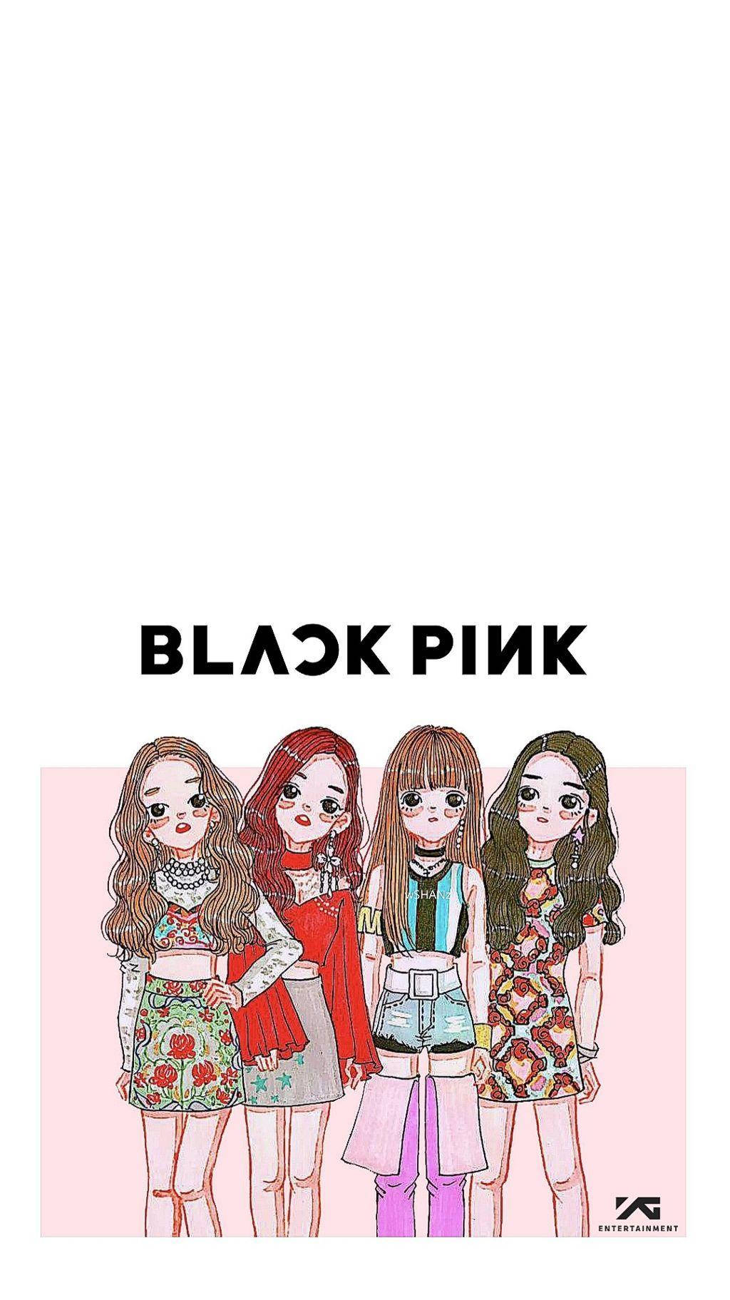 Blackpink Anime Version Of The Girls Background