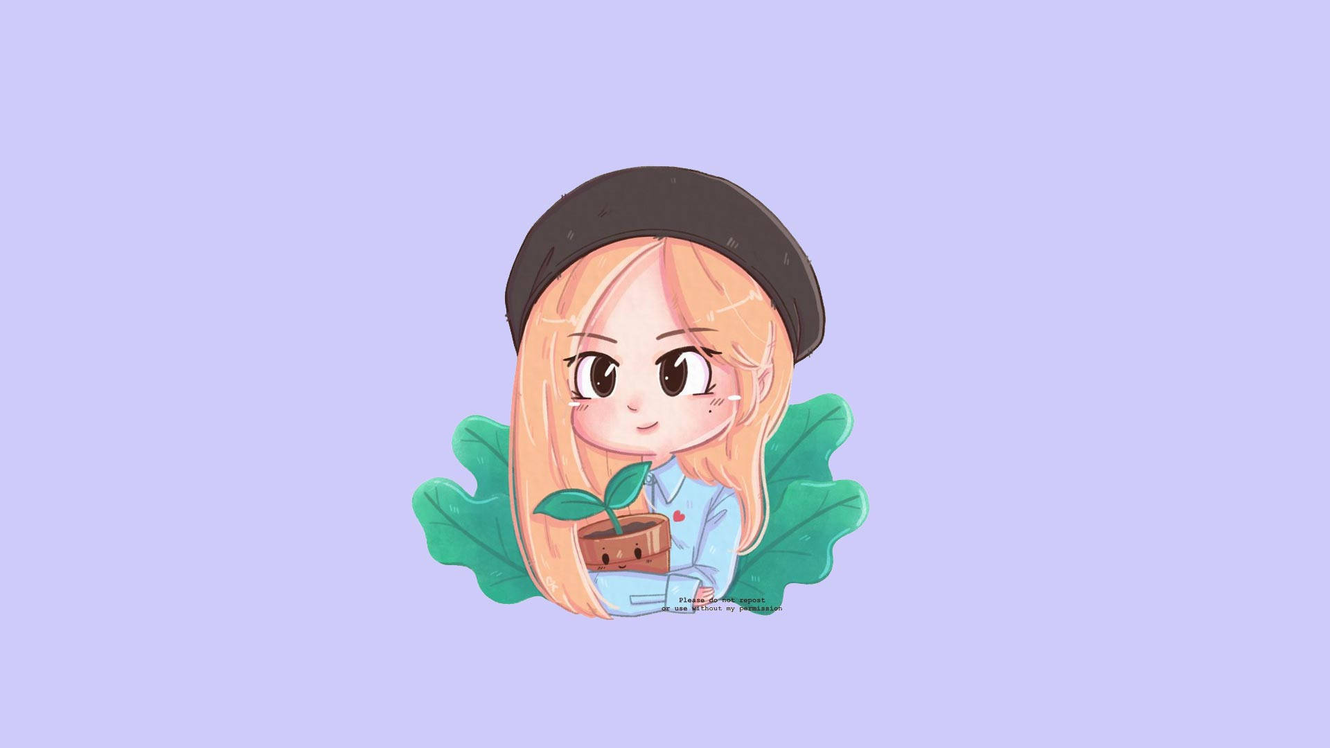 Blackpink Anime Version With Plants Background