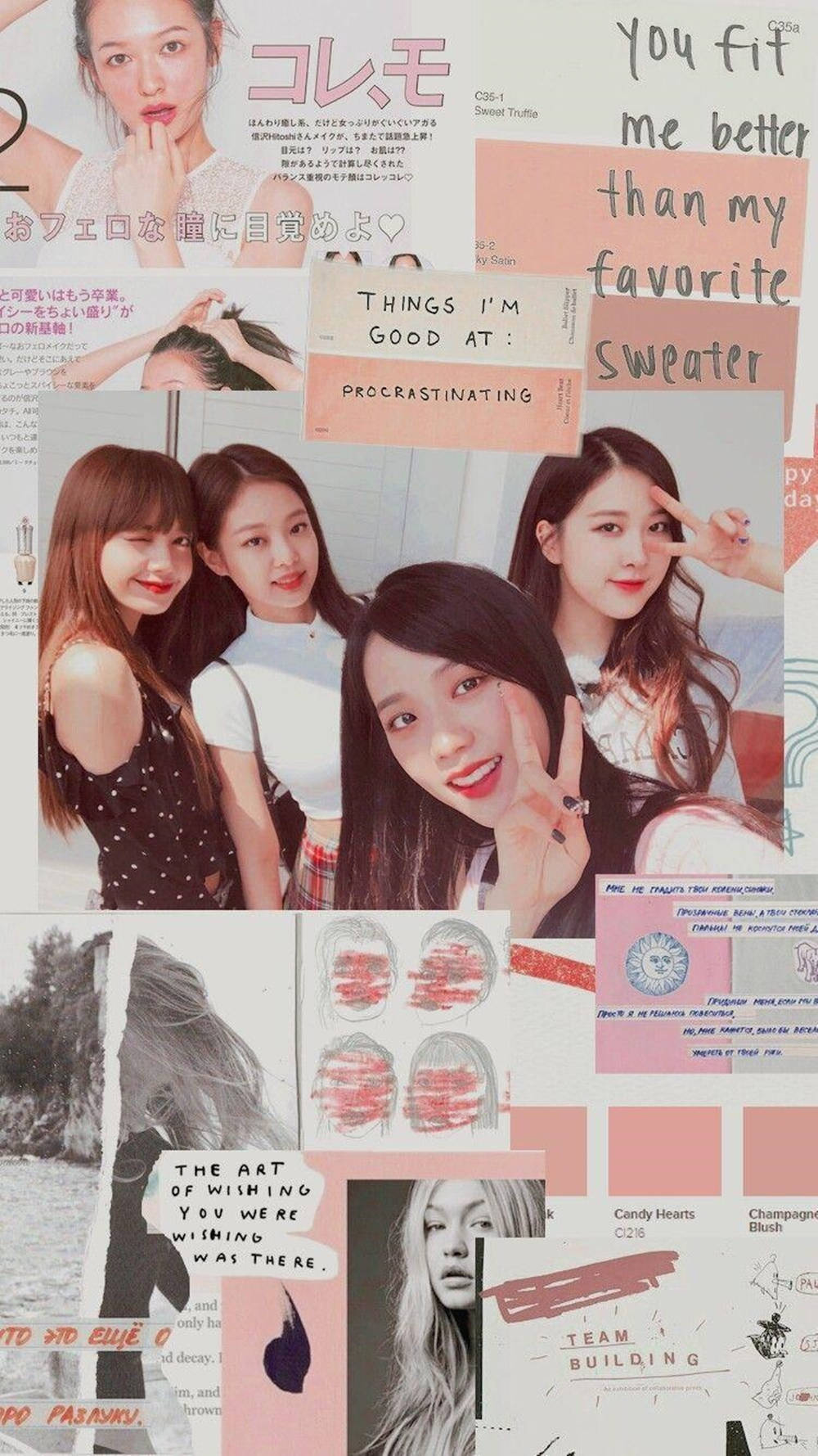 Blackpink Cute Group Selfie Journal Background