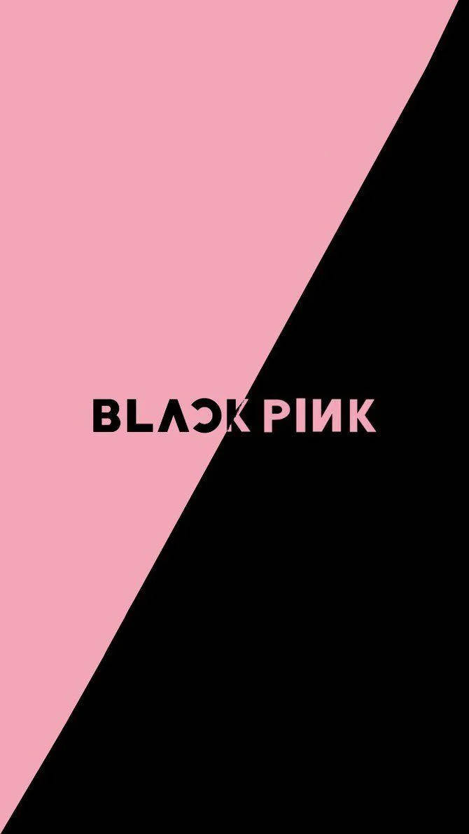Blackpink Logo With Diagonal Division Of Color Background