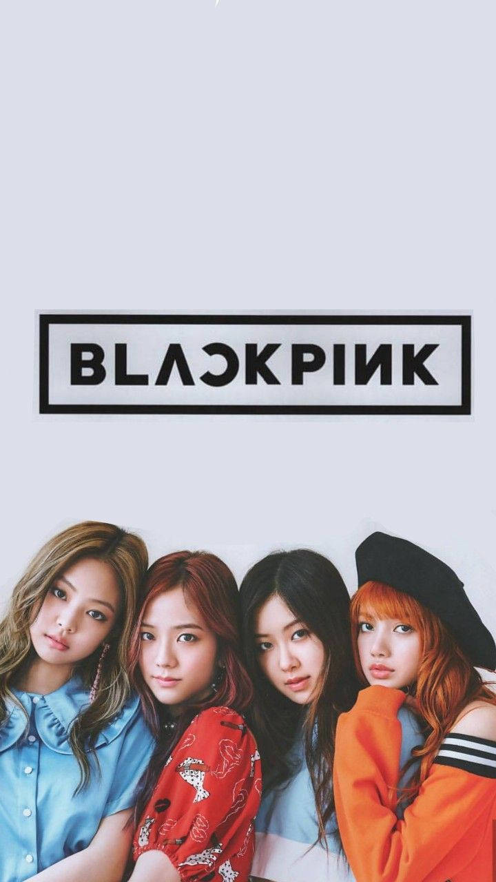 Blackpink Logo With Members Background