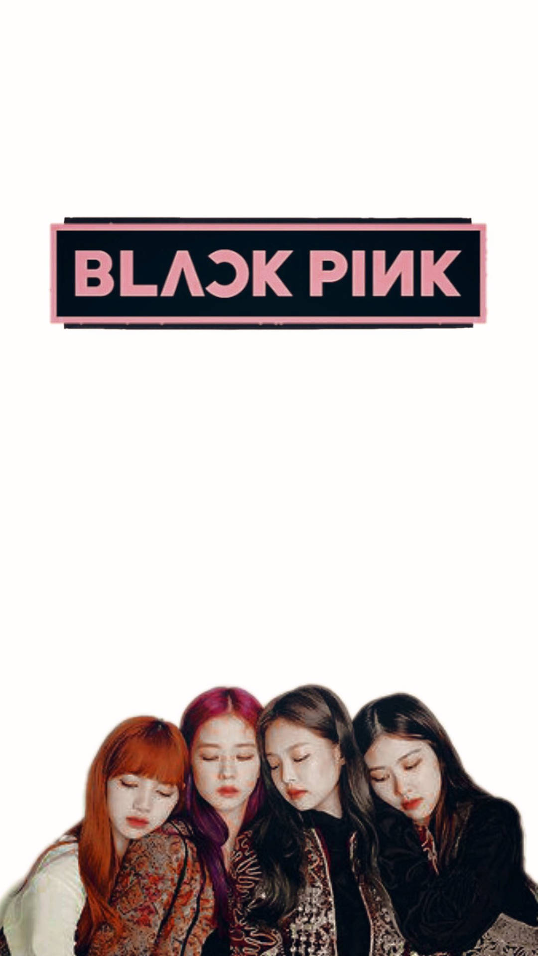 Blackpink Logo With Members Minimalist Background
