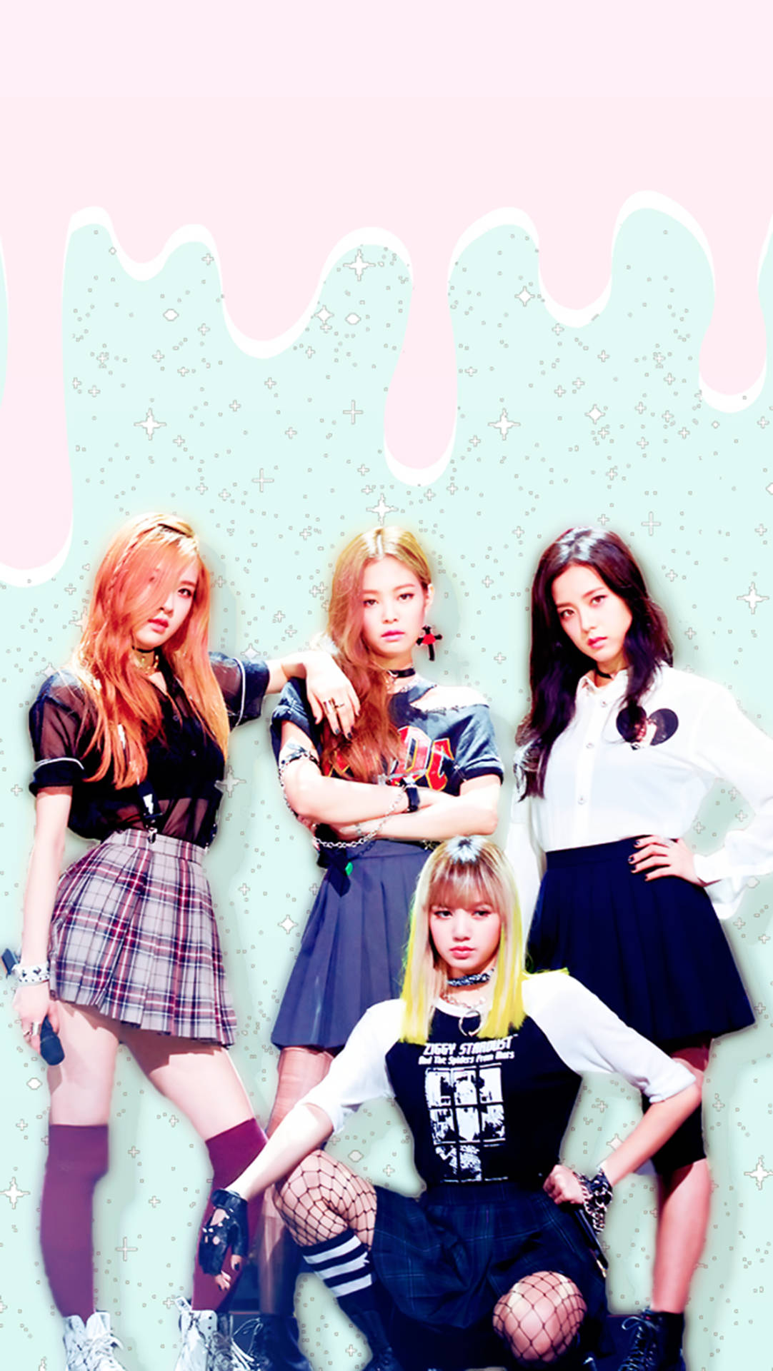 Blackpink Members Abstract Pastel Theme Background