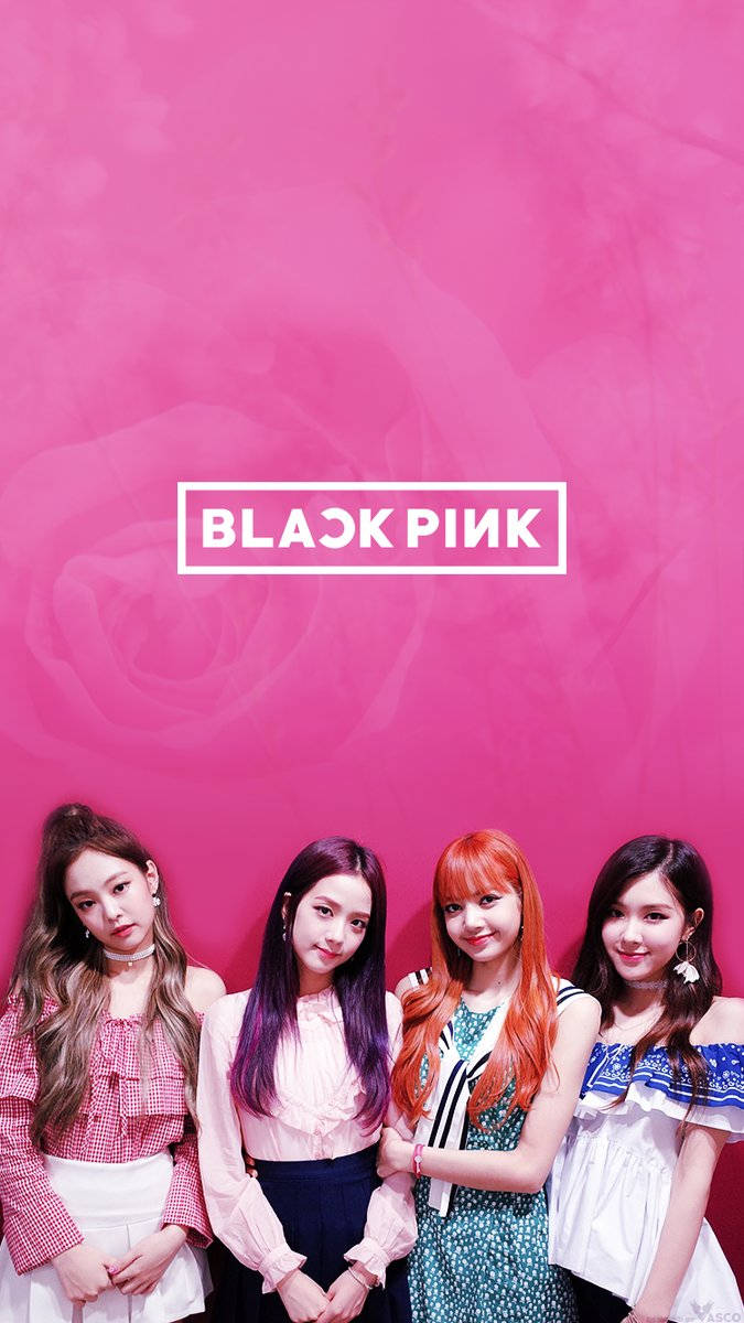 Blackpink On Pink Rose Wall