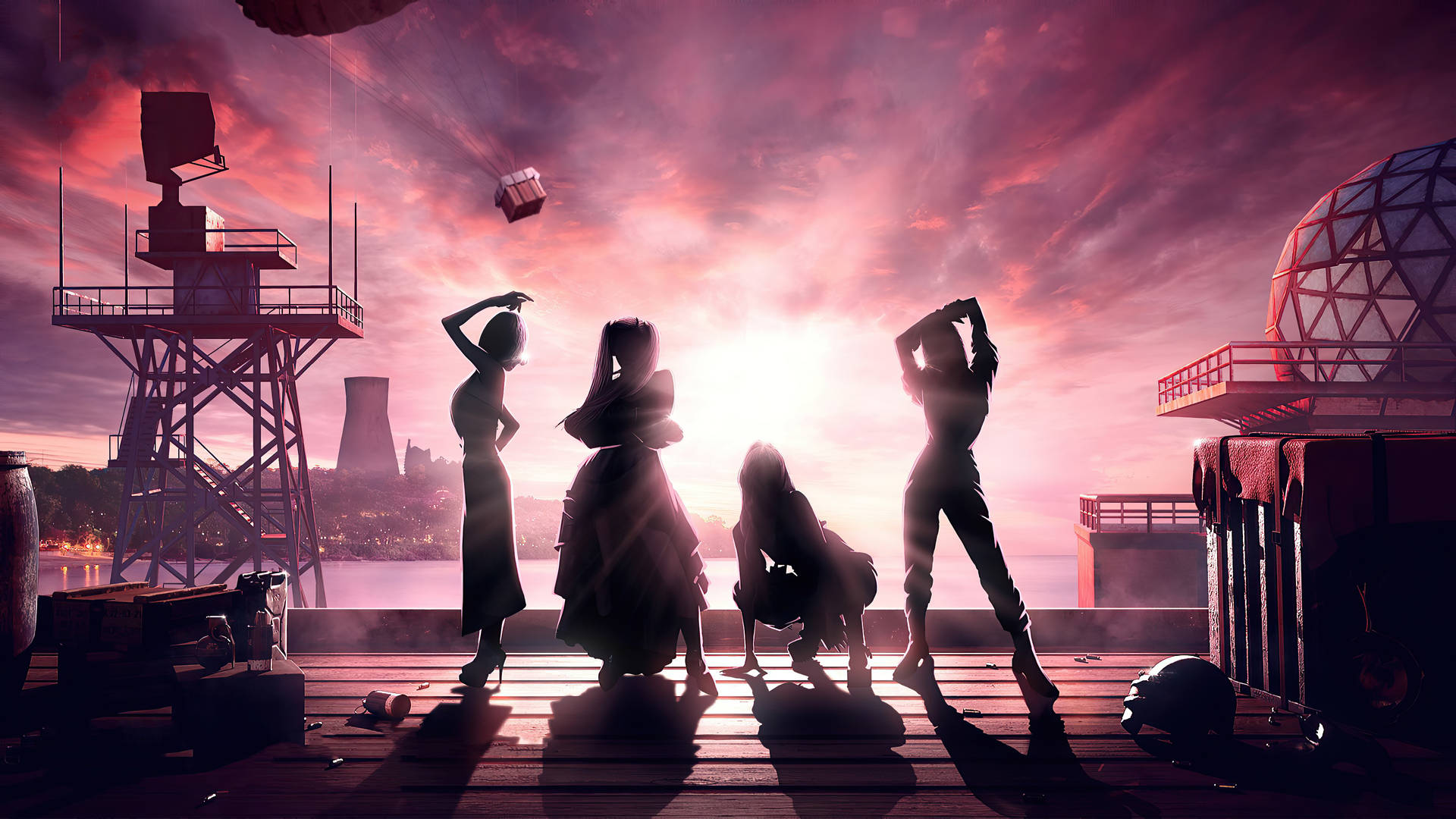 Blackpink Pubg Squad Silhouette Background