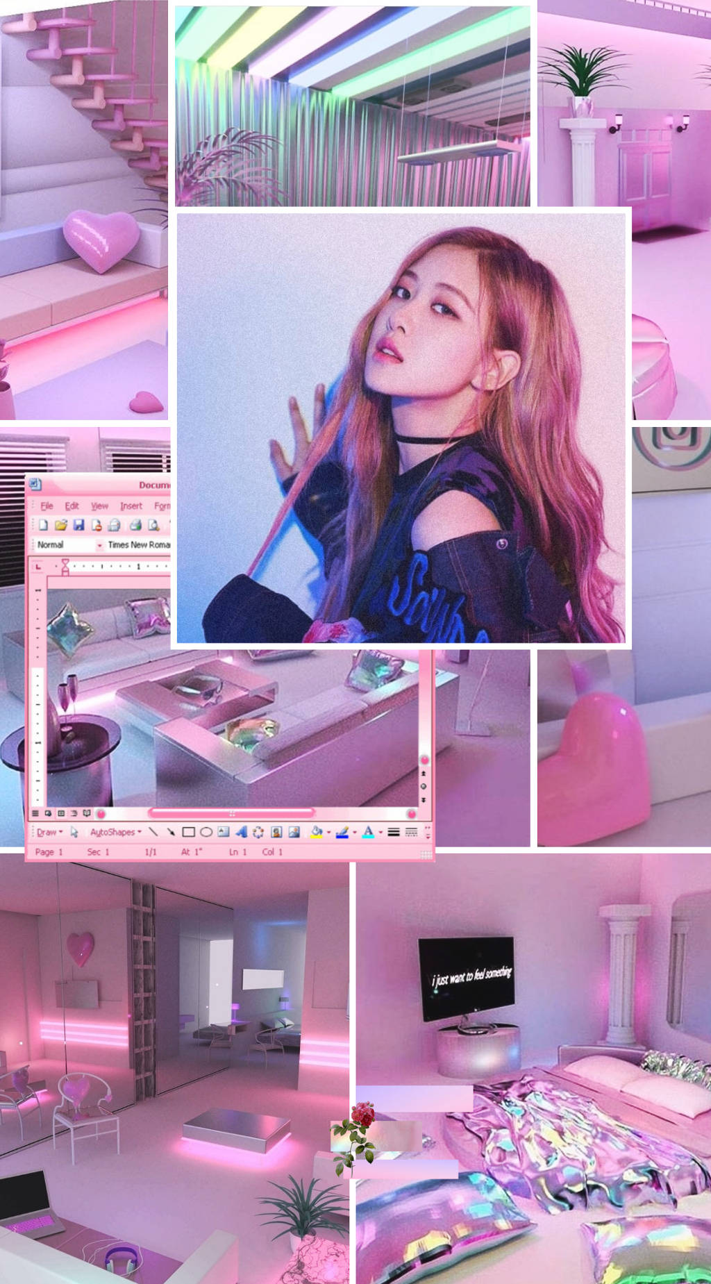 Blackpink Rose Chaeyoung Pink Aesthetic Background