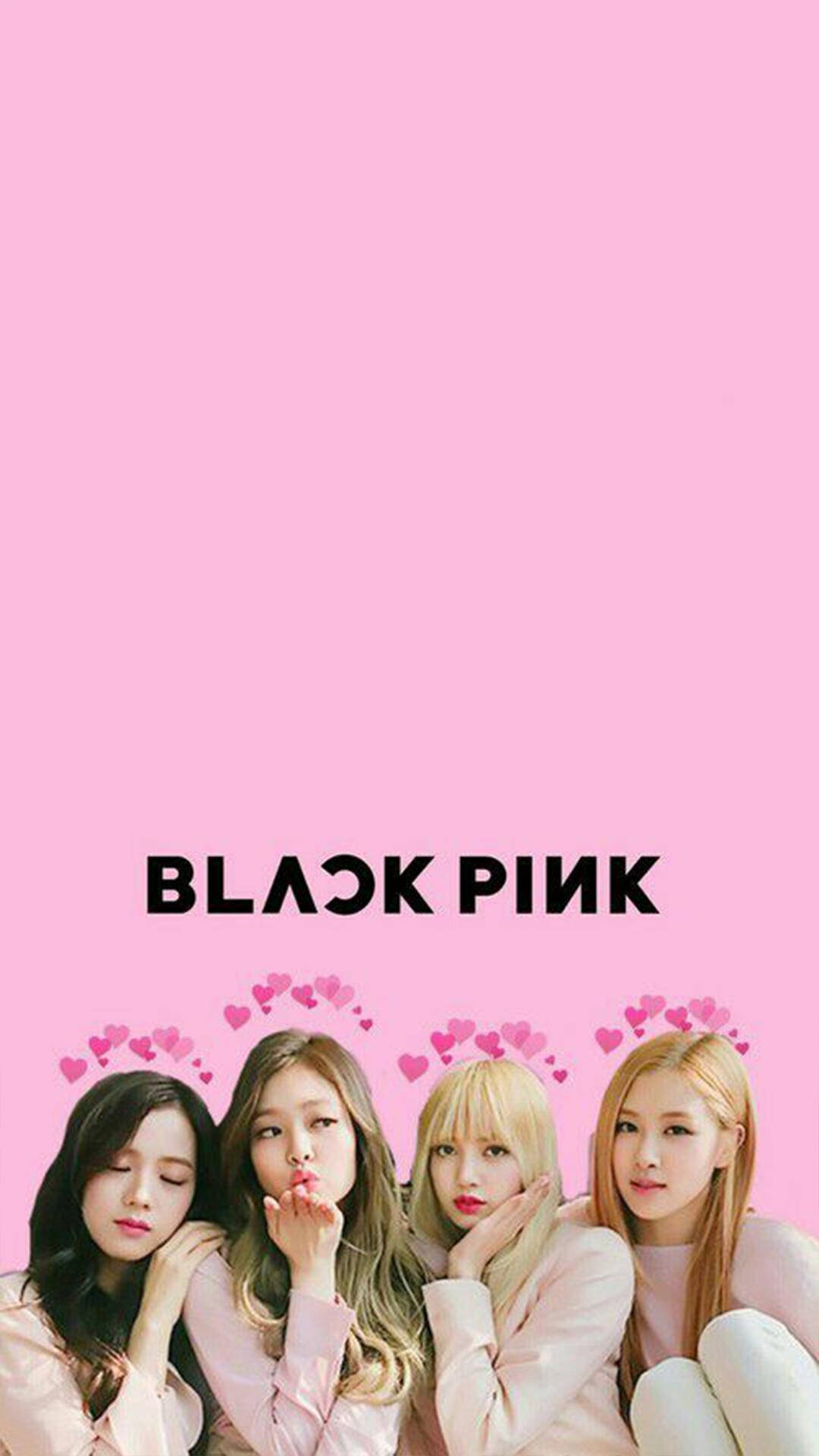 Blackpink With Hearts Background