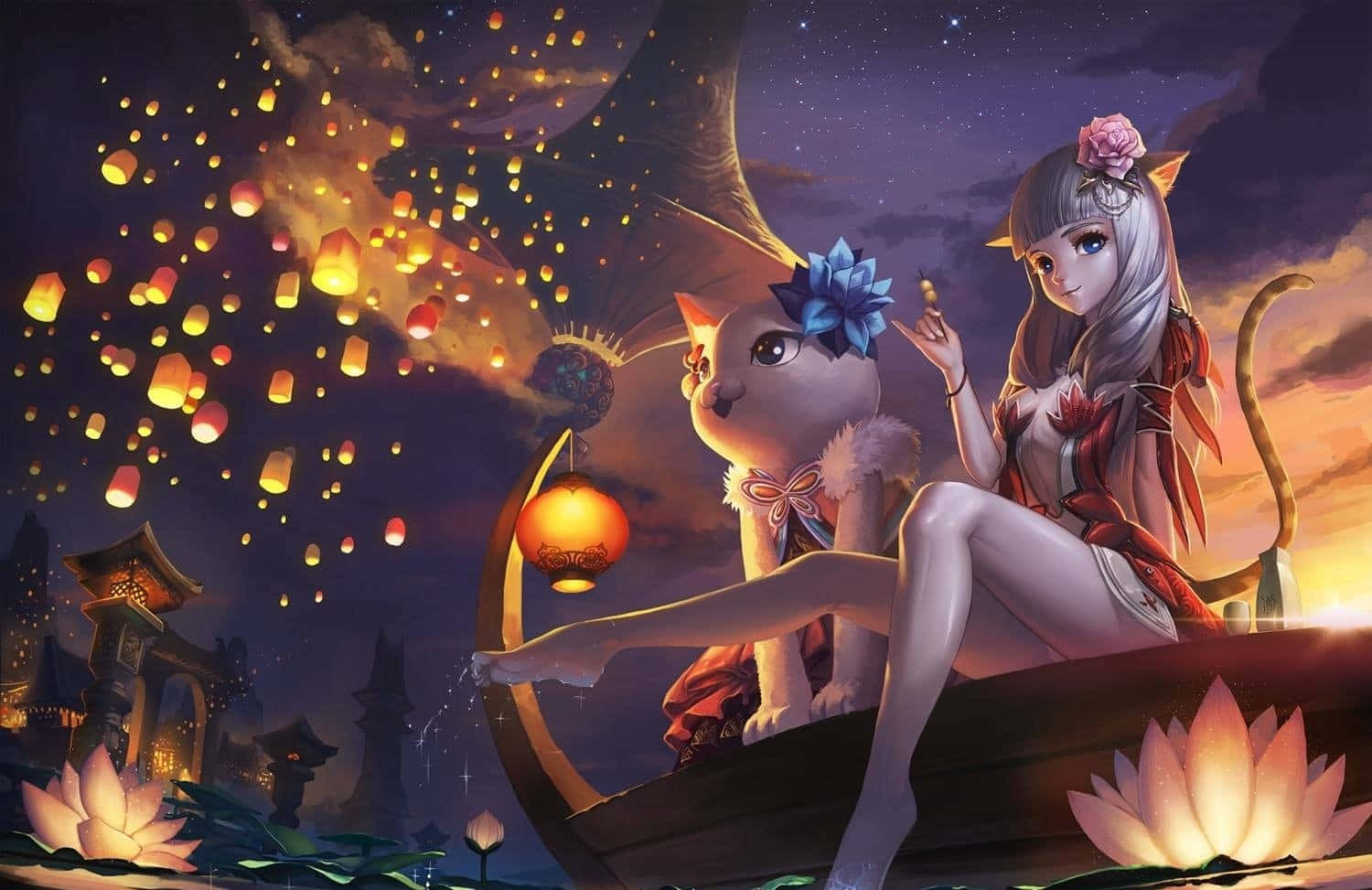 Blade And Soul Anime Neko Girl Background