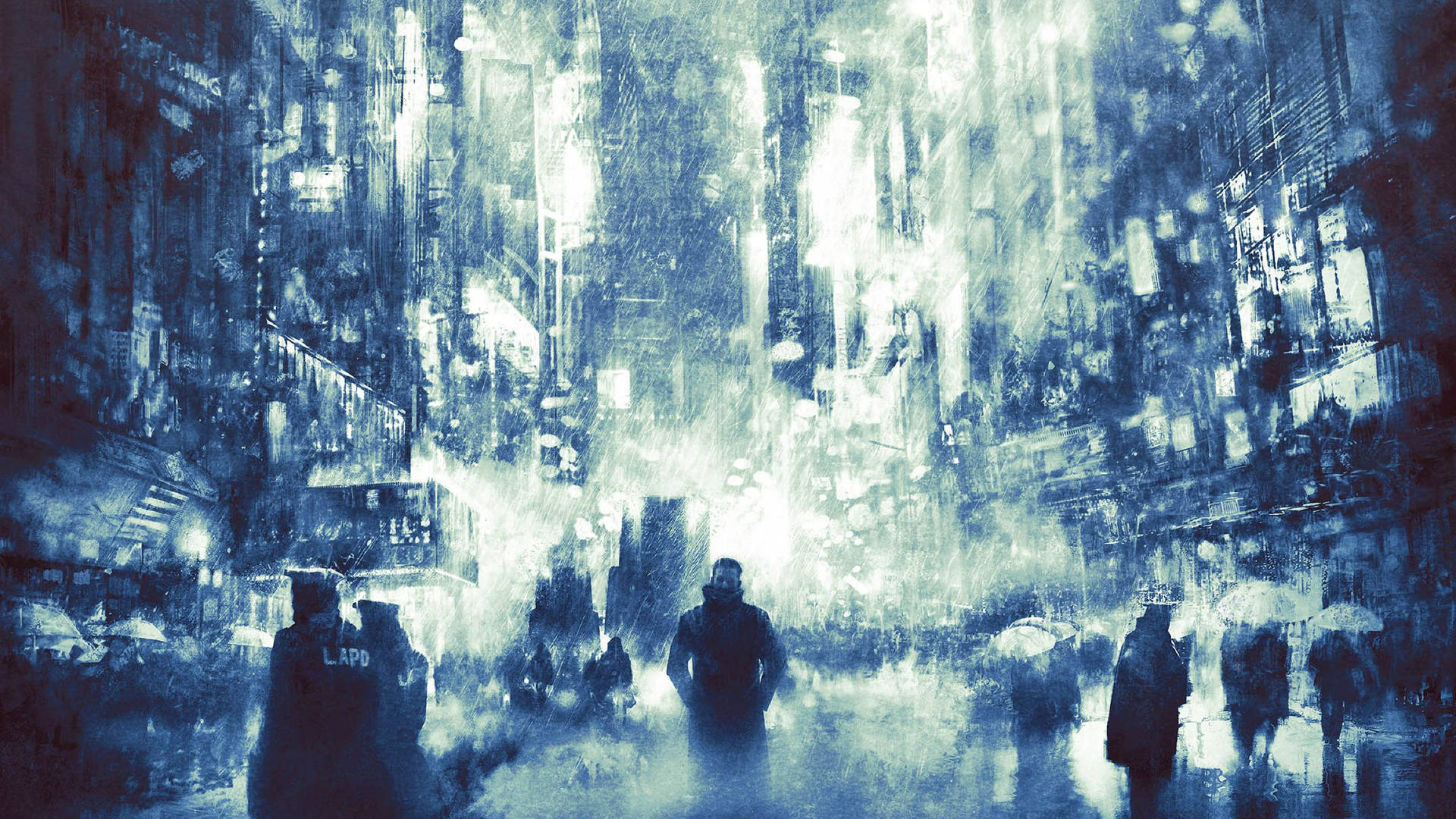 Blade Runner 2049 Blue Abstract Digital Art Background