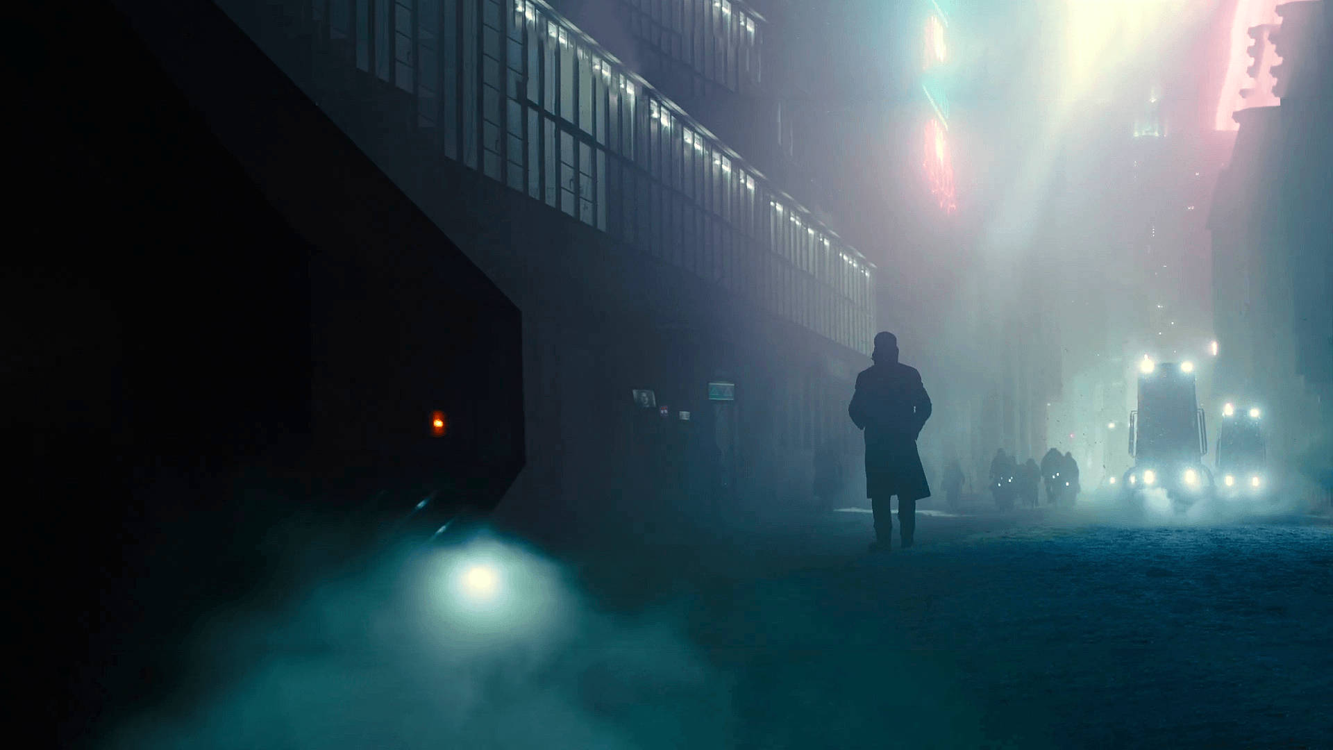 Blade Runner 2049 City Street Silhouettes Background