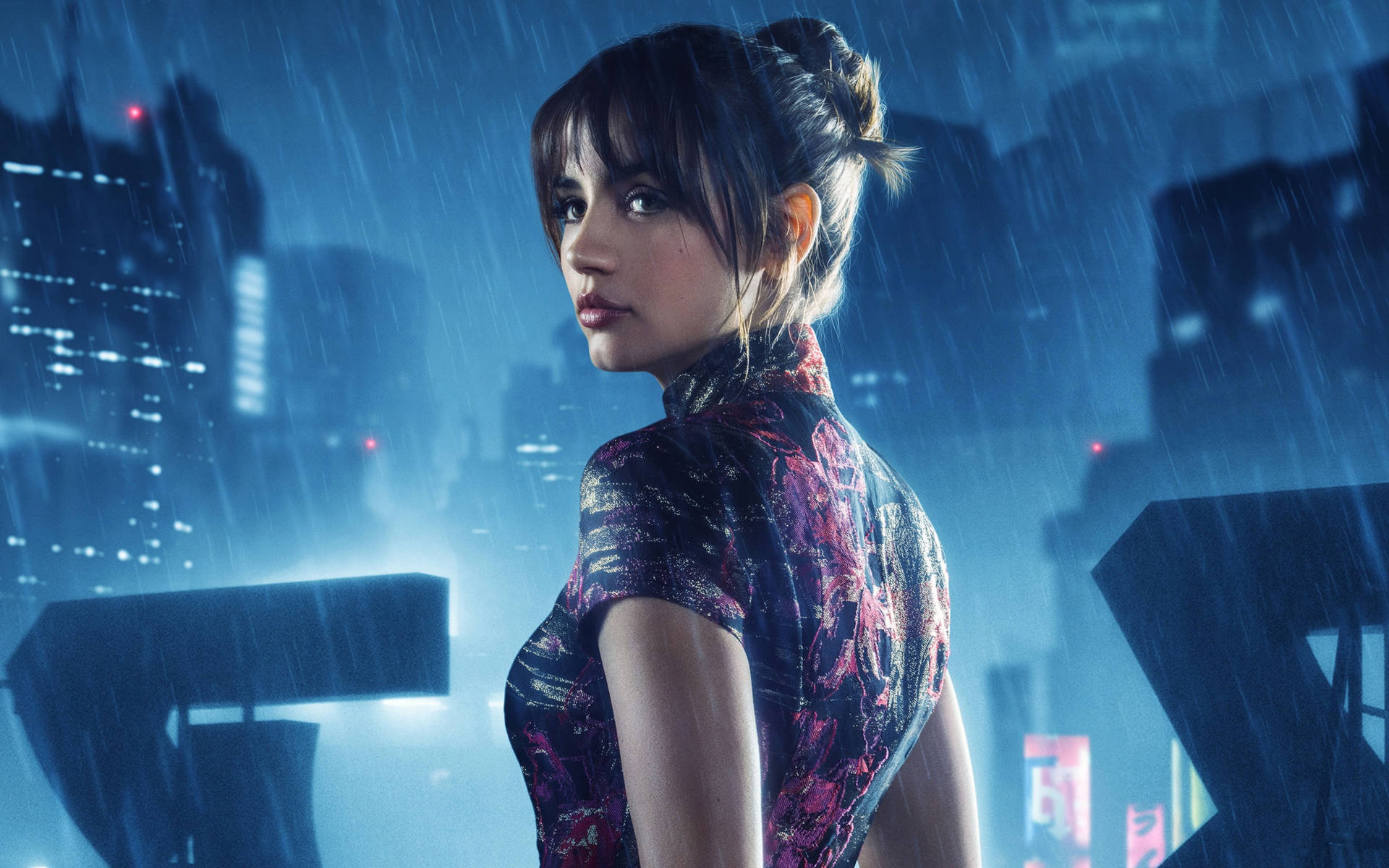 Blade Runner Ana De Armas Rain Background