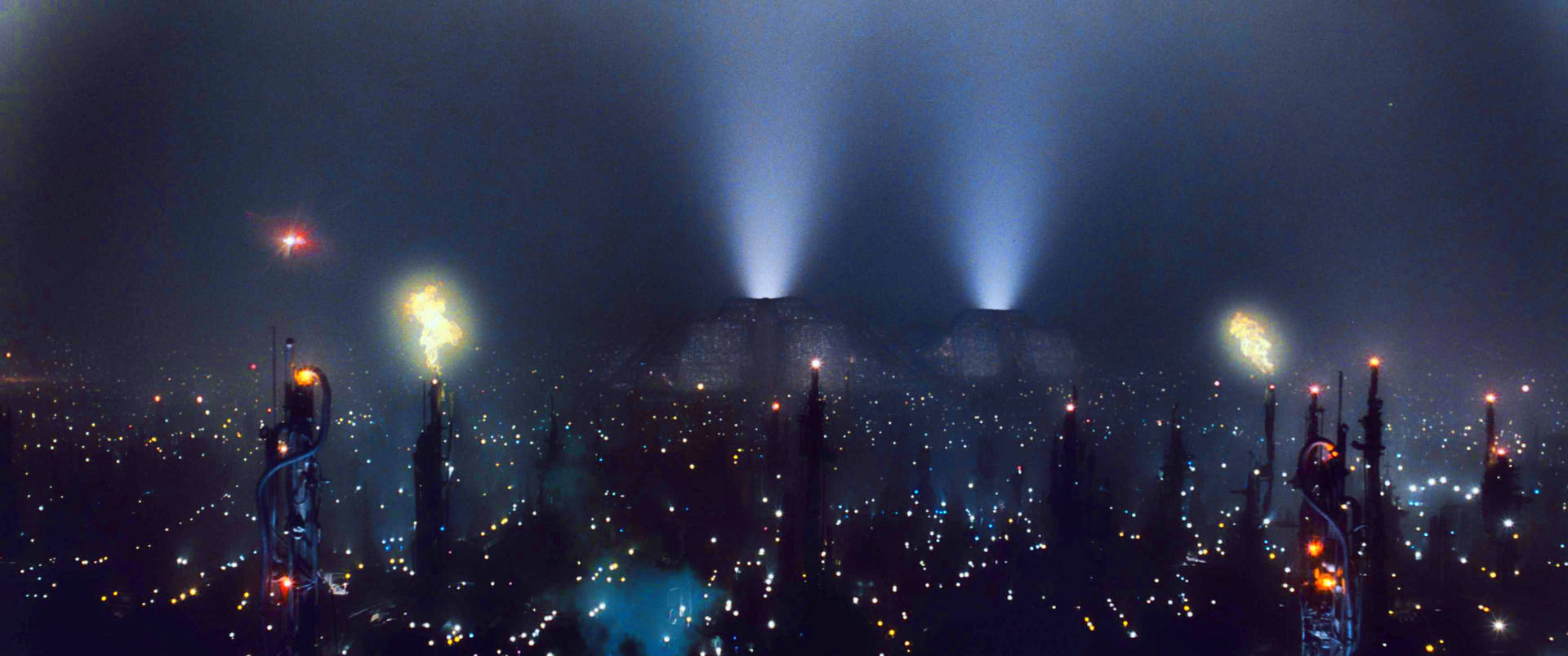 Blade Runner Cityscape Aerial View Background