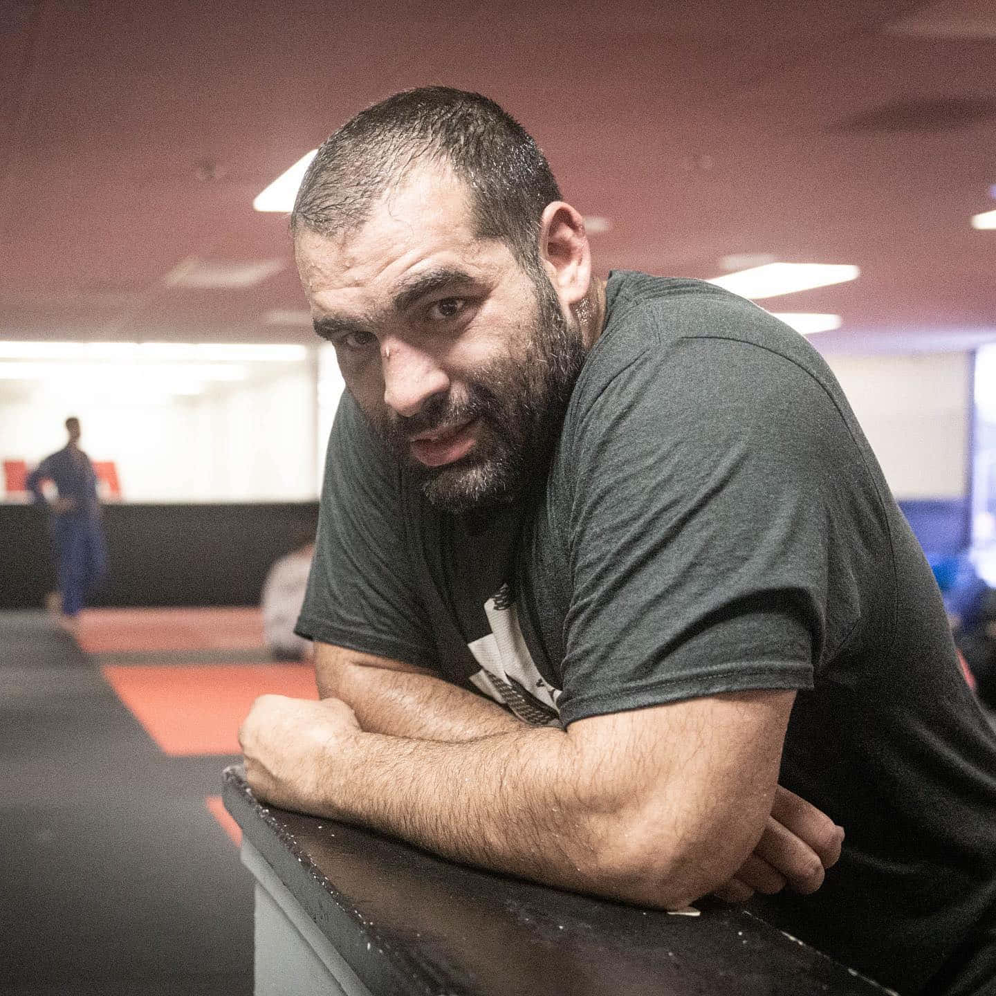 Blagoy Ivanov Leaning On Bench Background
