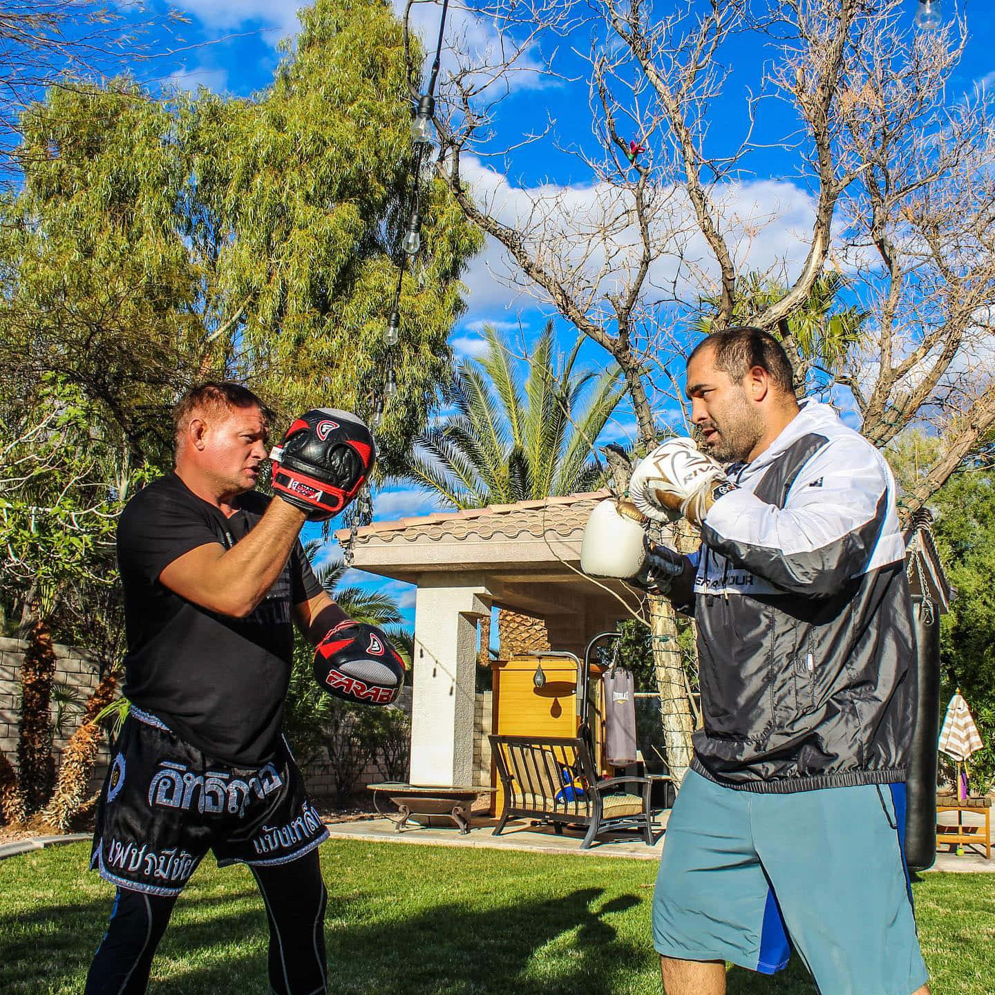 Blagoy Ivanov, Professional Mixed Martial Artist, During An Outdoor Training Session Background
