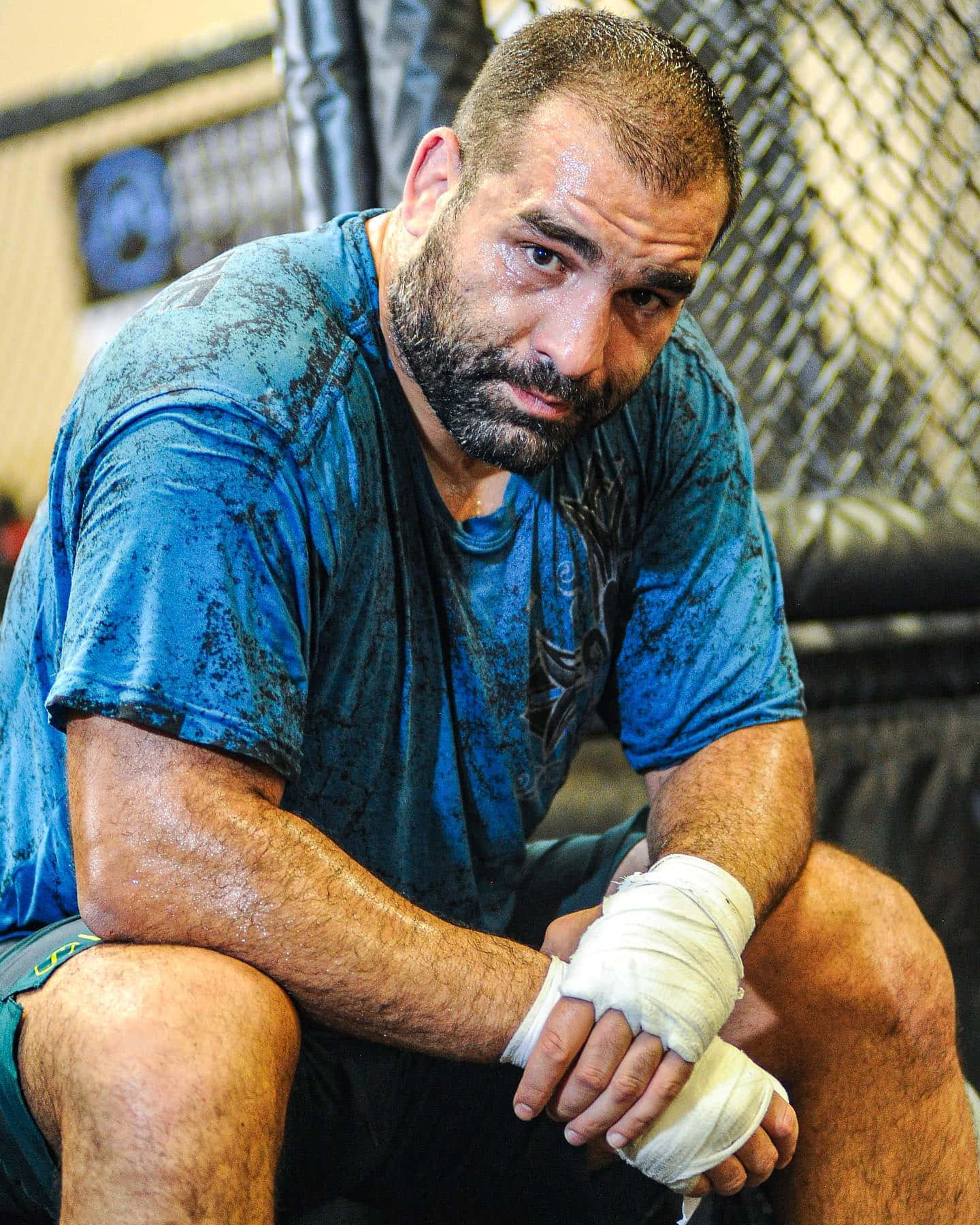Blagoy Ivanov Resting After Training Background