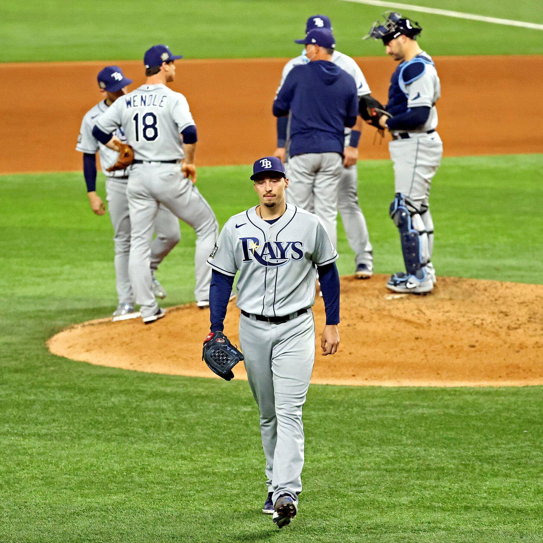 Blake Snell Walking Away Background