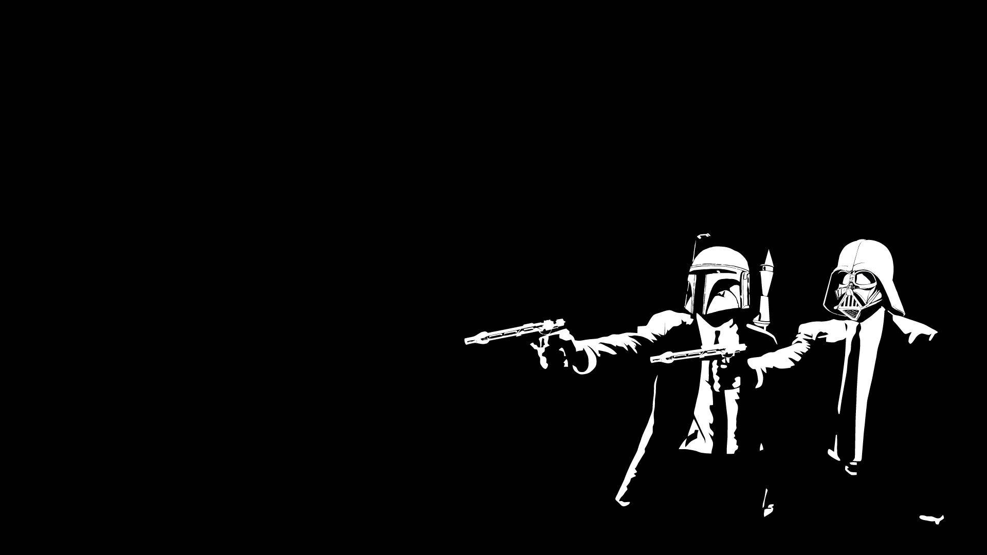 Blank And White Boba Fett Darth Vader Suits Background