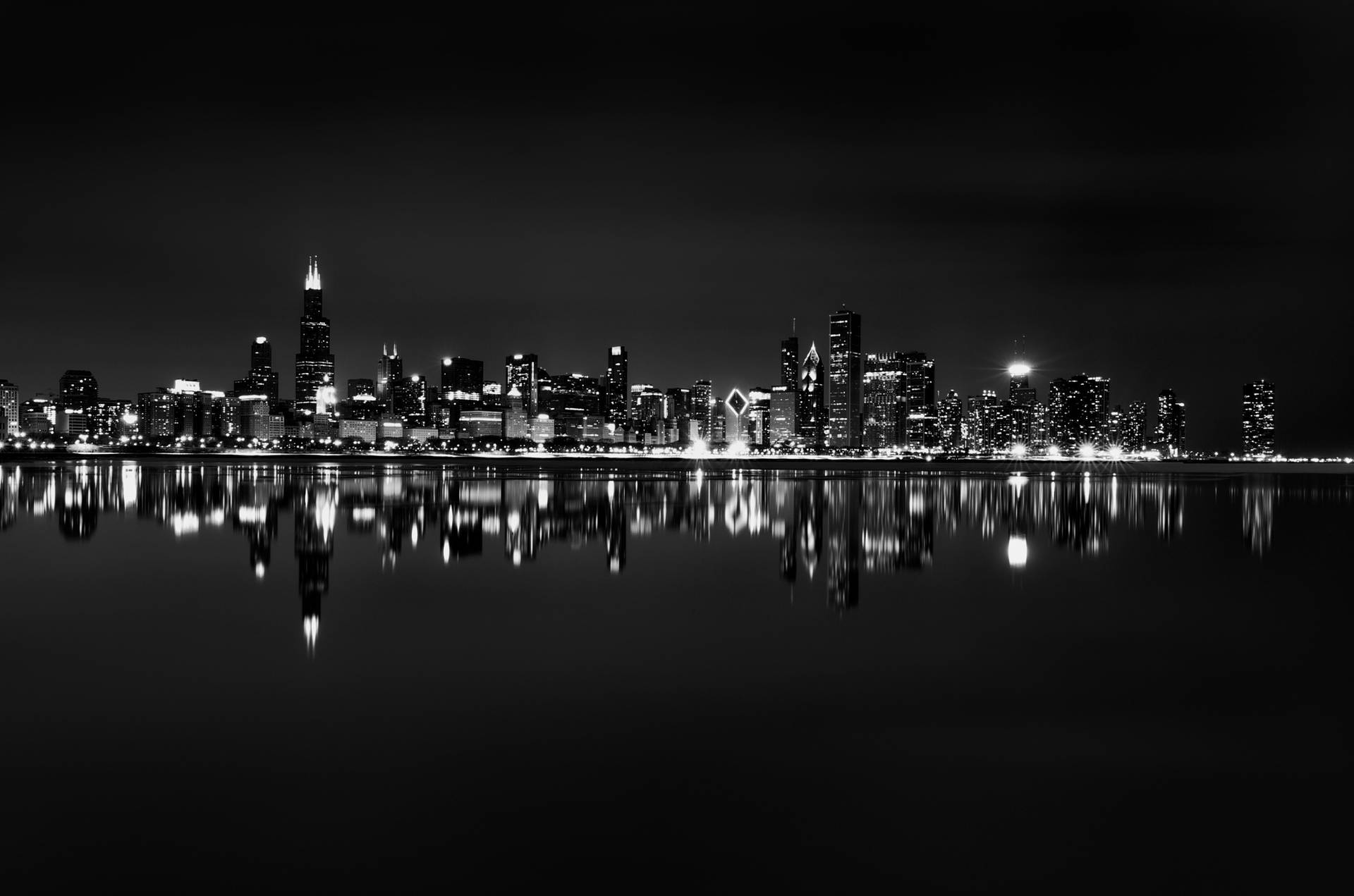 Blank And White City Skyline Background