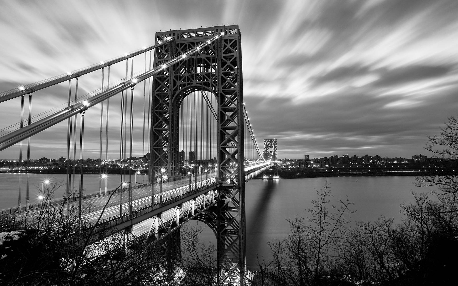 Blank And White George Washington Bridge