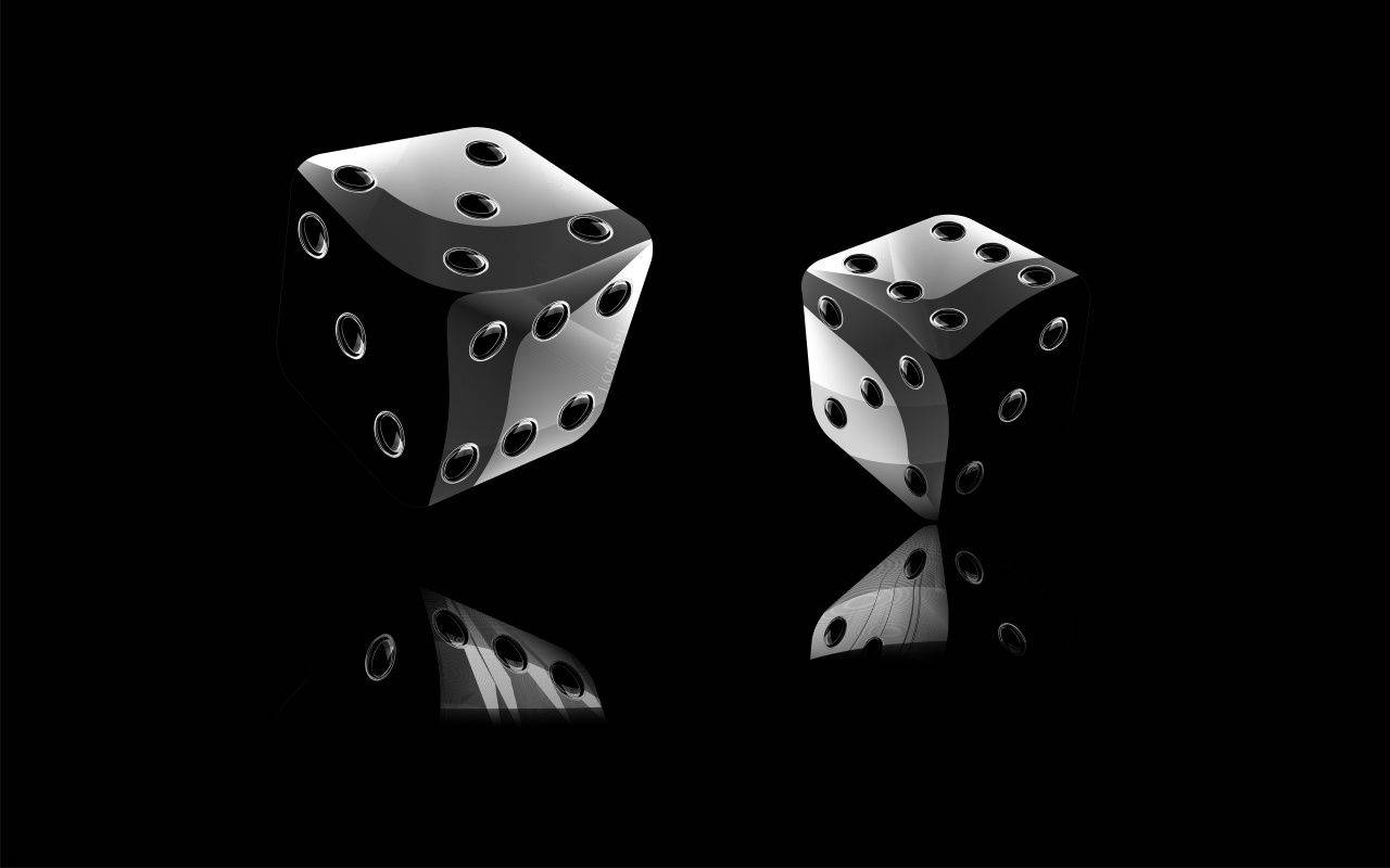 Blank And White Two Dice Background